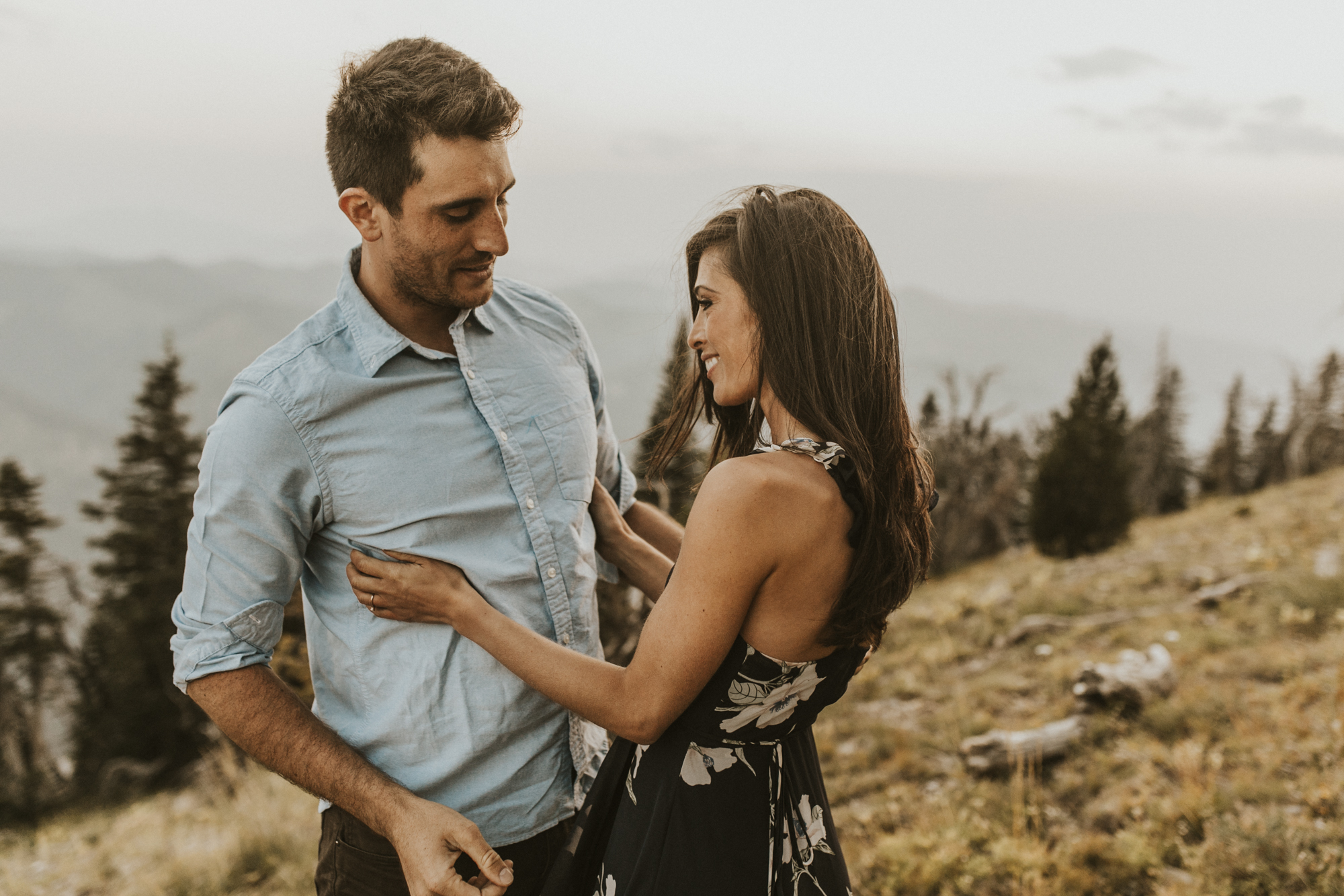 summer mountain engagement photos