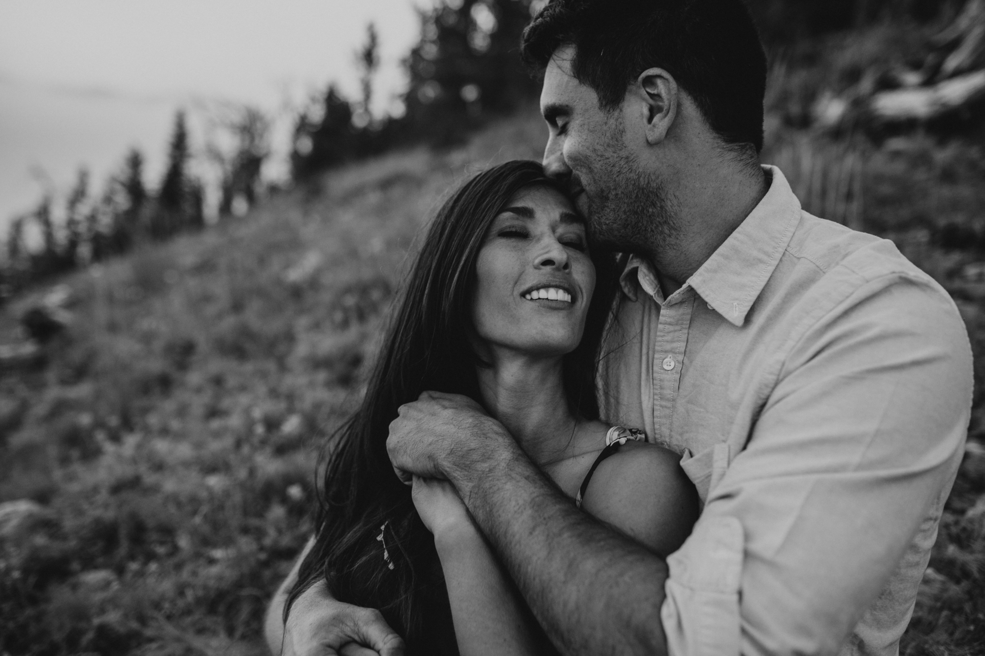 summer mountain engagement photos