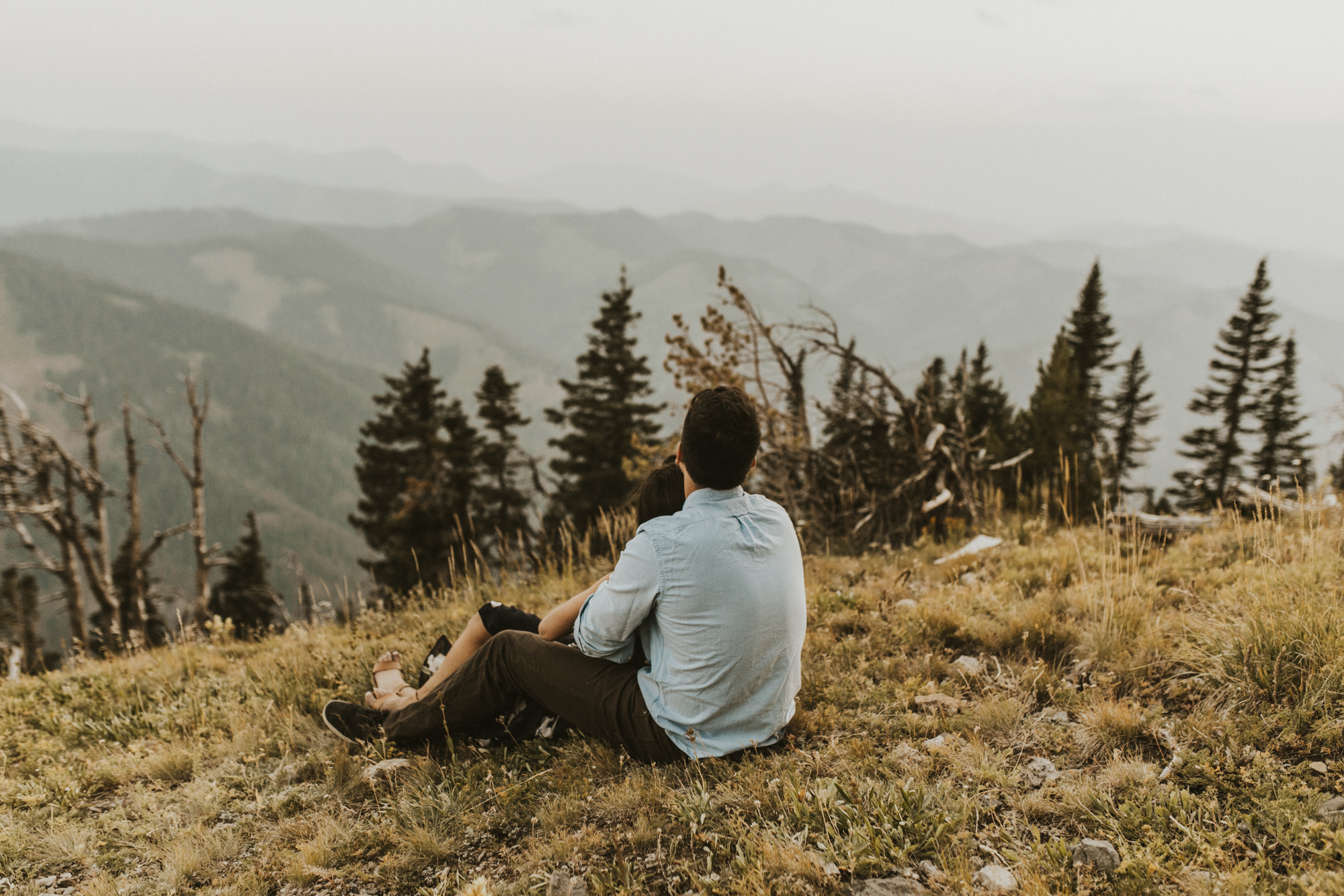 summer mountain engagement photos
