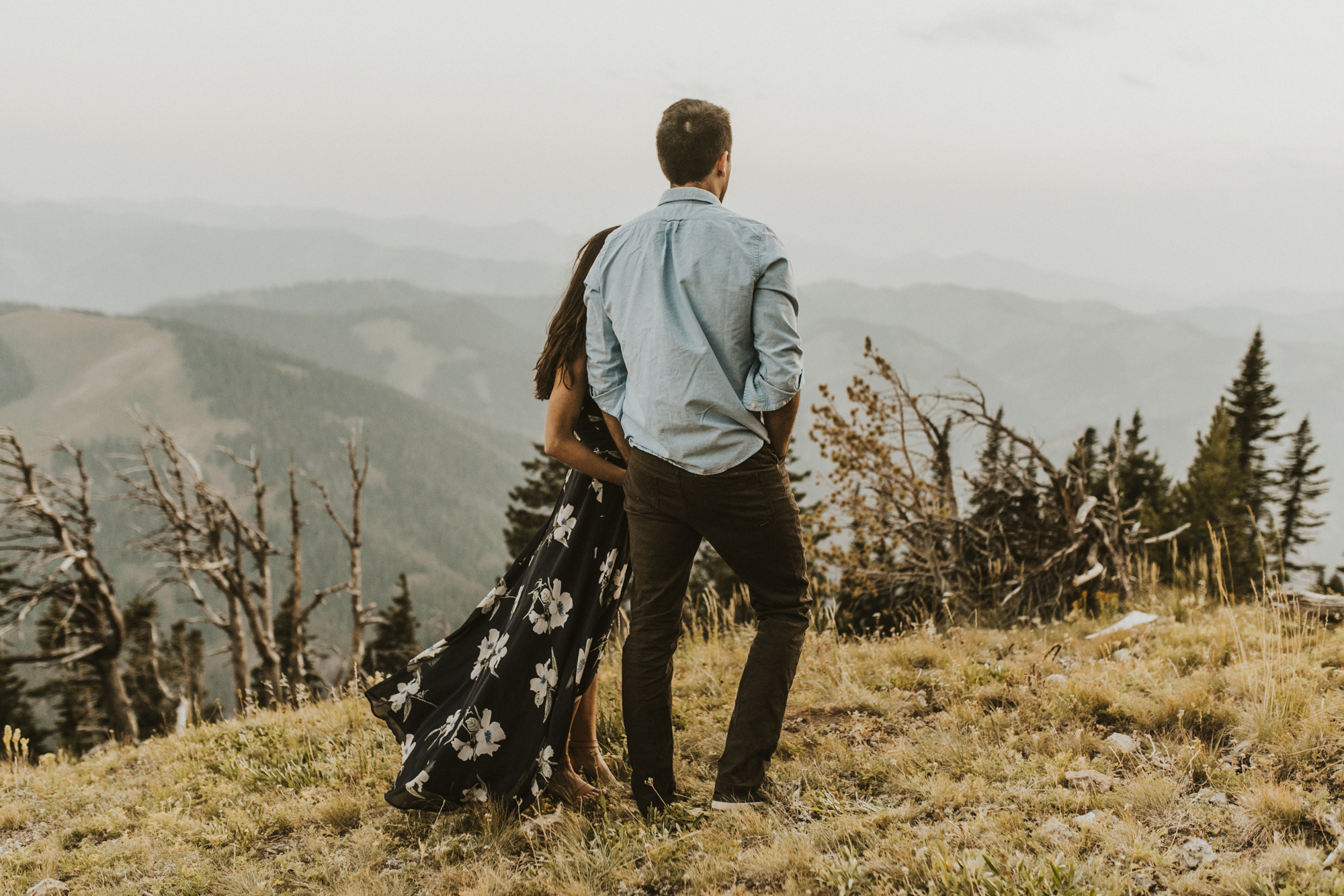 summer mountain engagement photos
