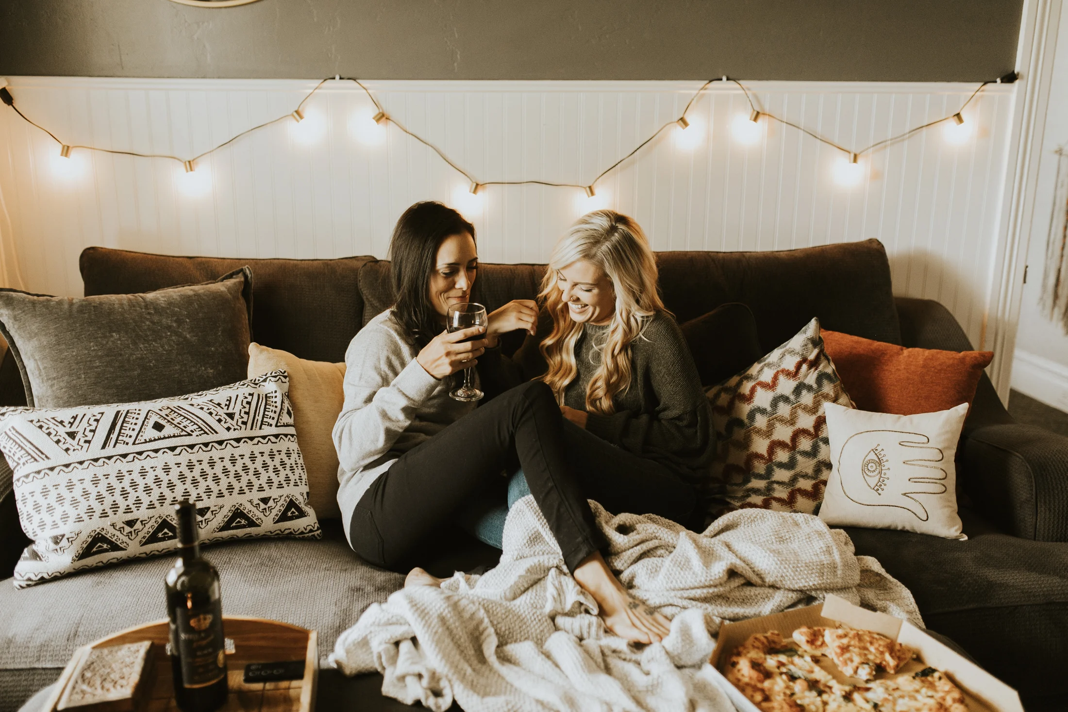 at home engagement photos