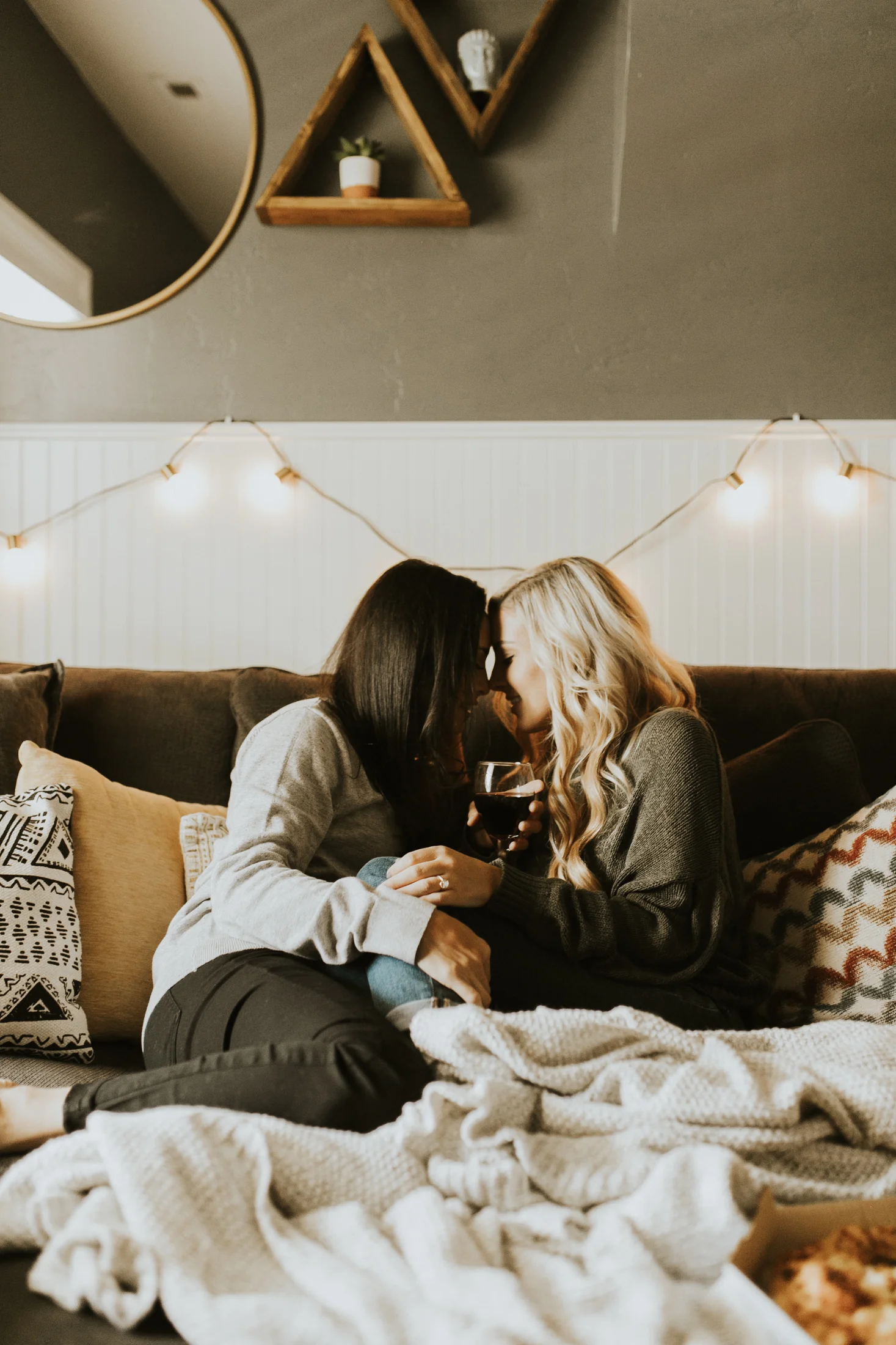 at home engagement photos