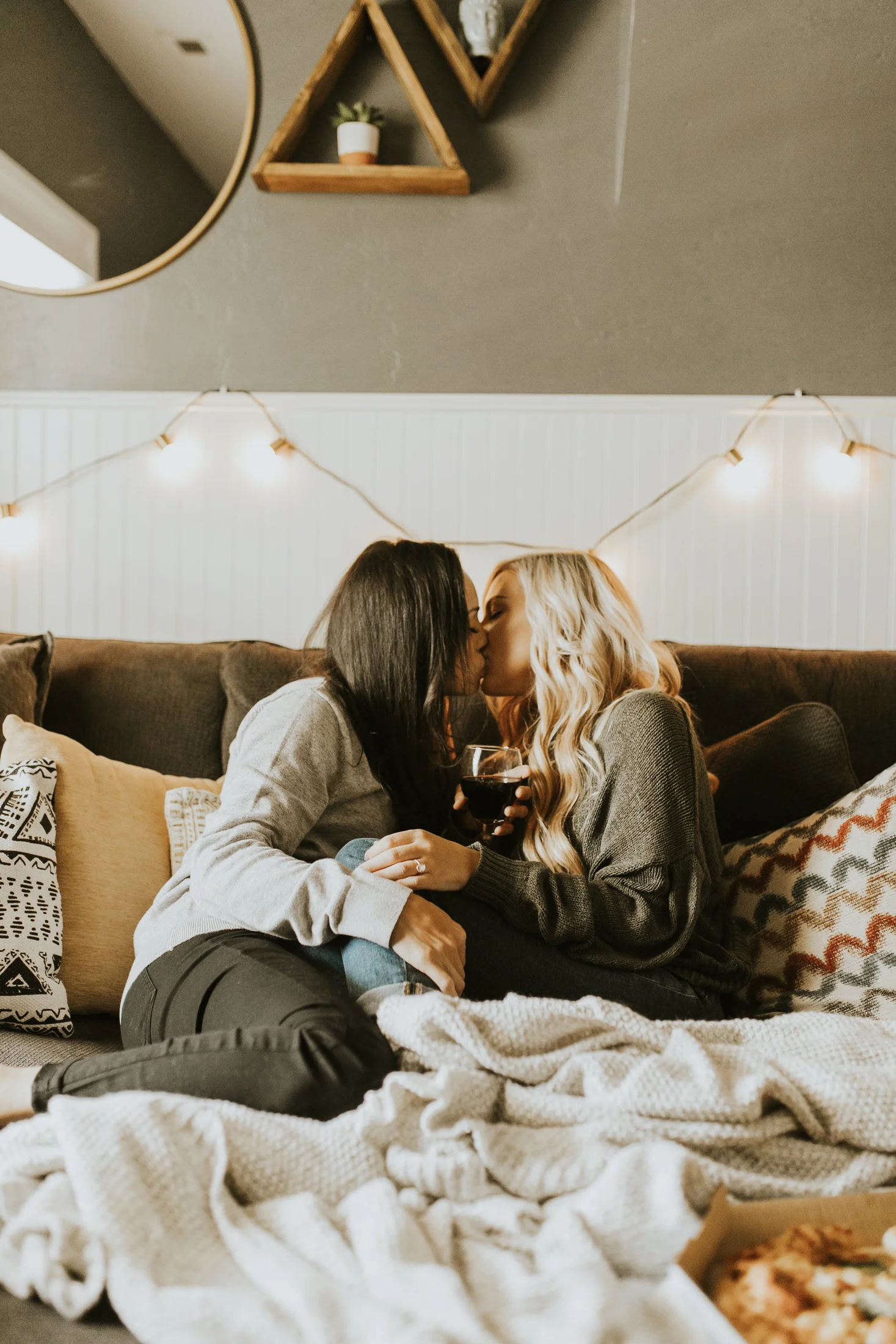 at home engagement photos