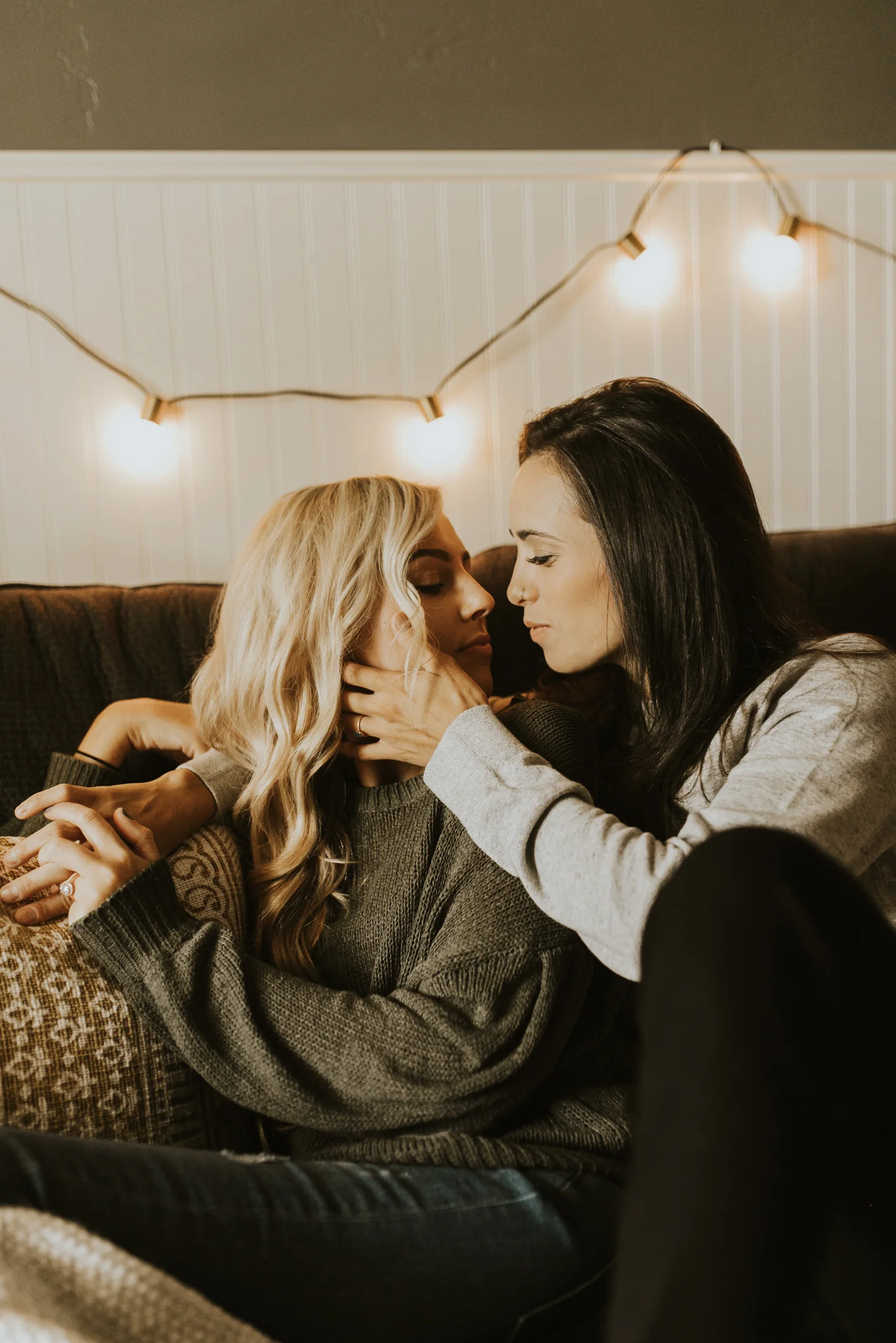 at home engagement photos