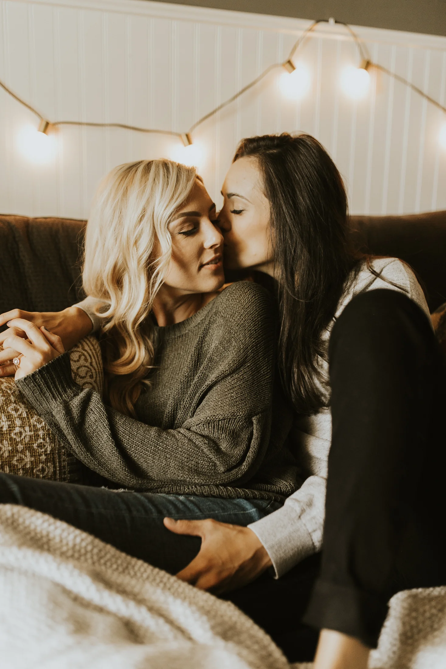 at home engagement photos