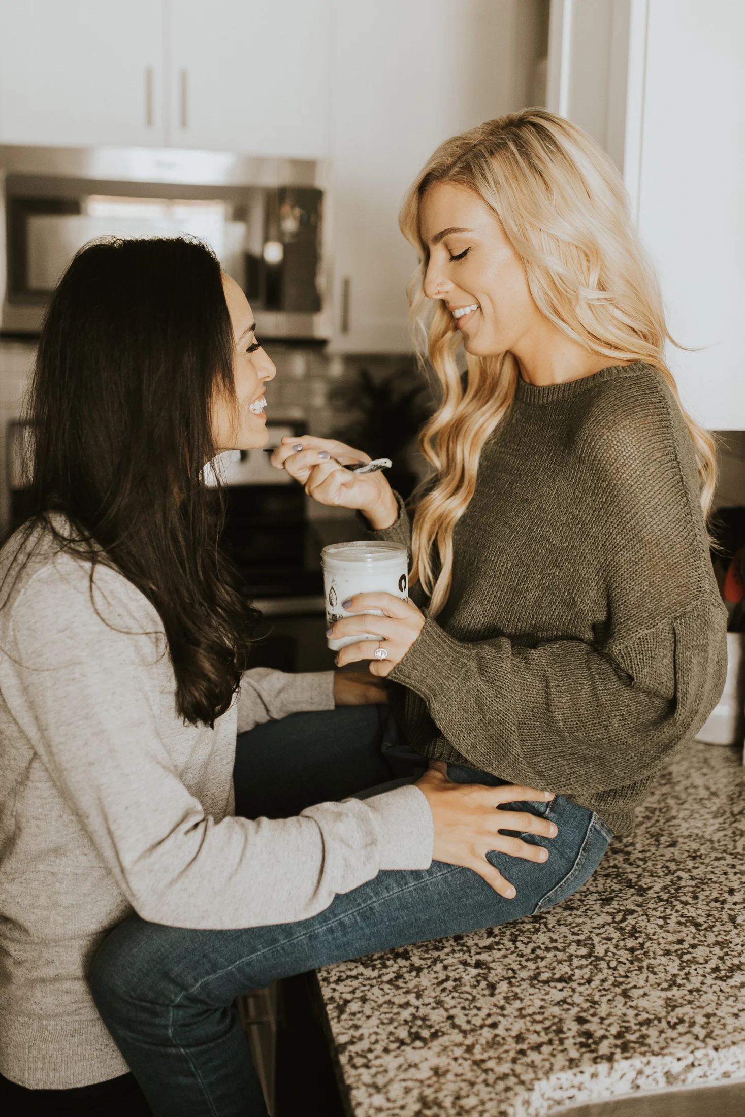 at home engagement photos