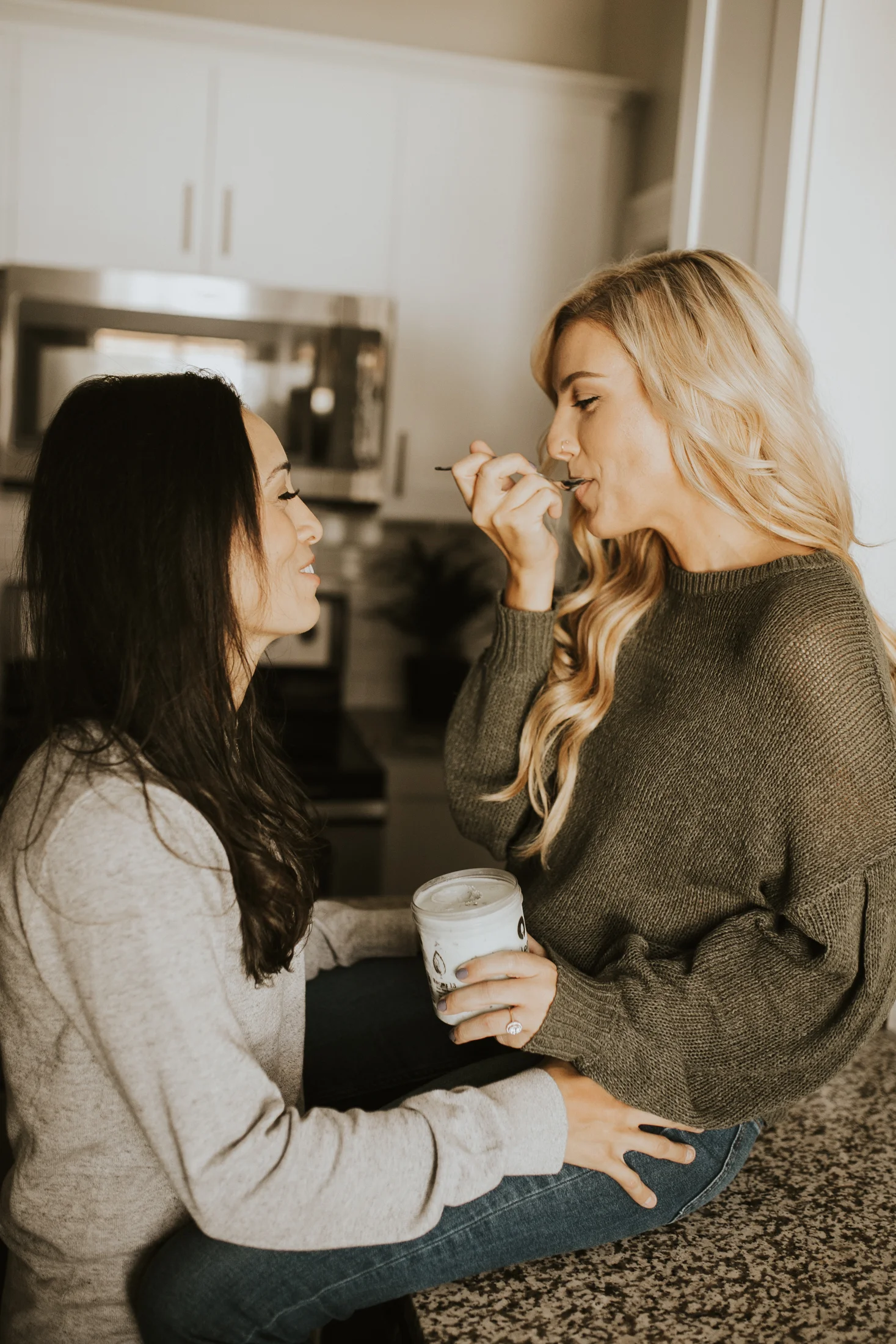 at home engagement photos