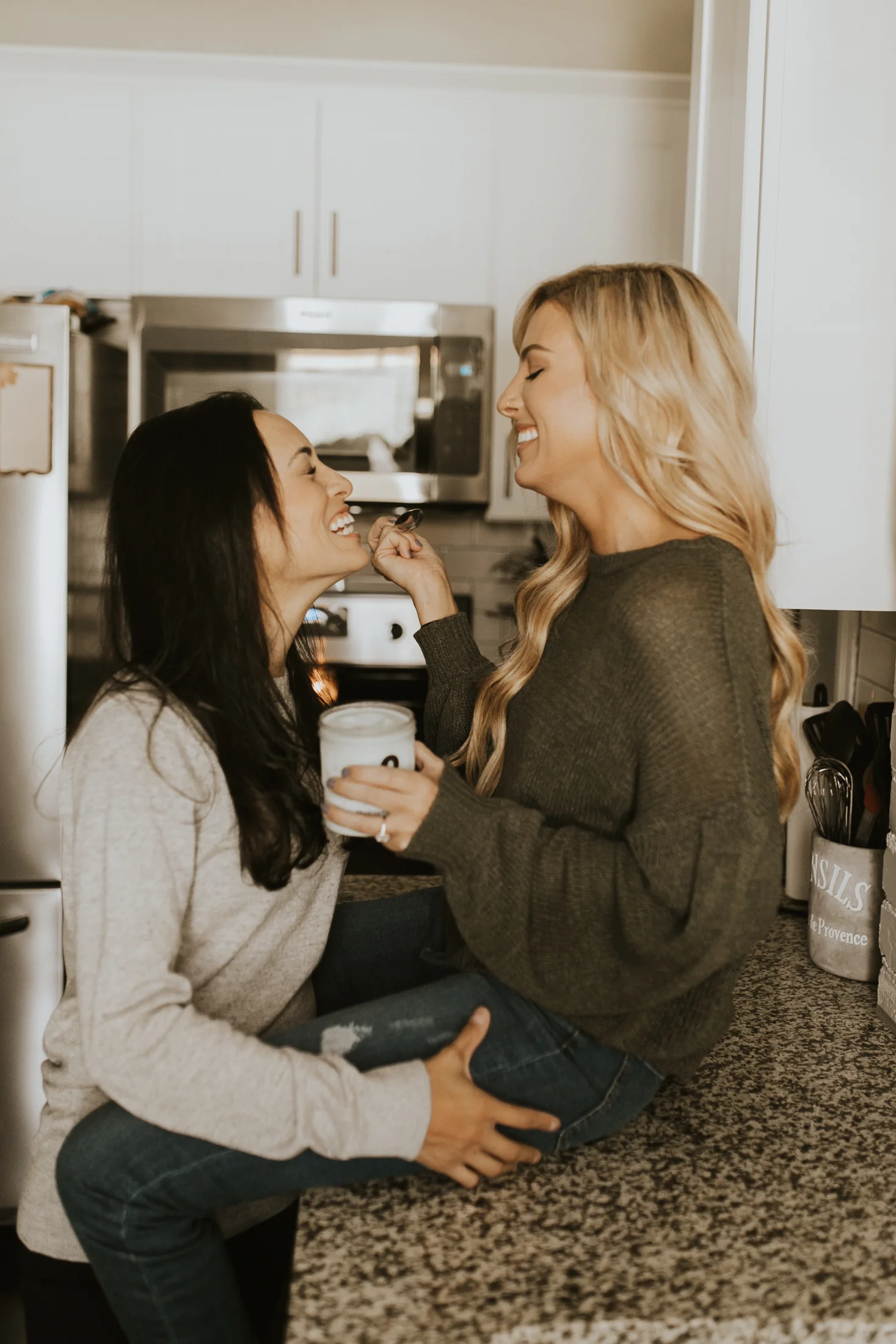 at home engagement photos