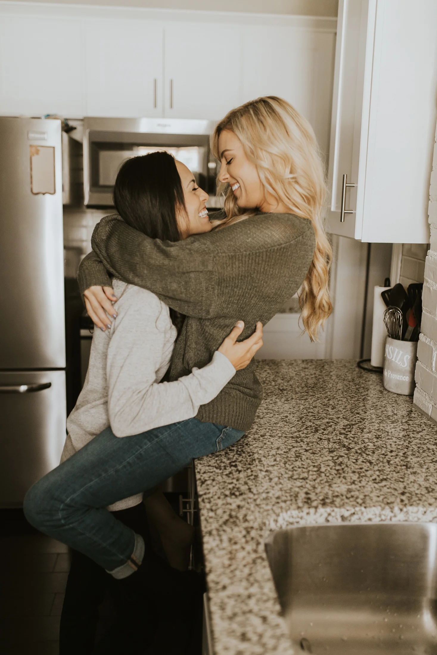 at home engagement photos