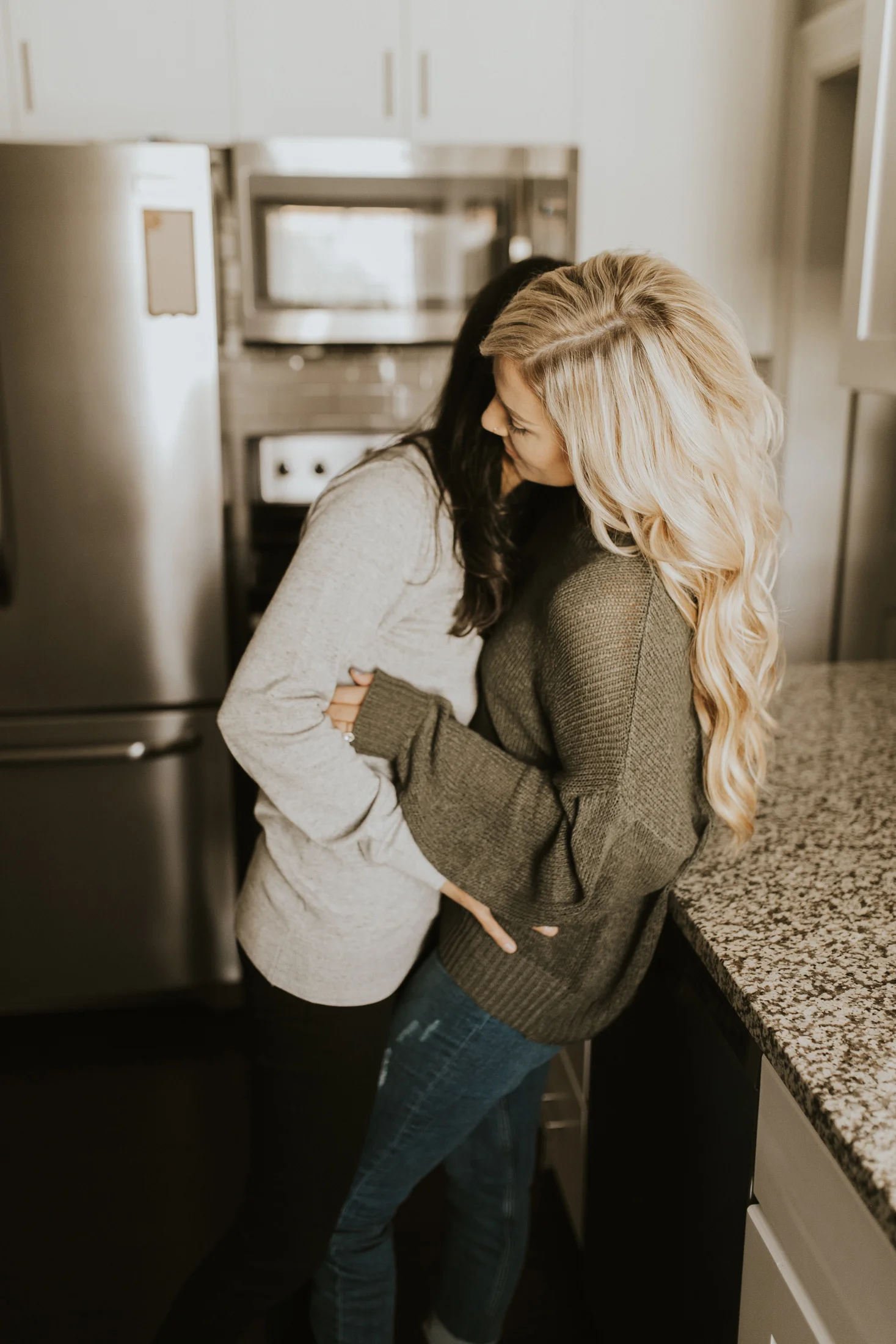 at home engagement photos