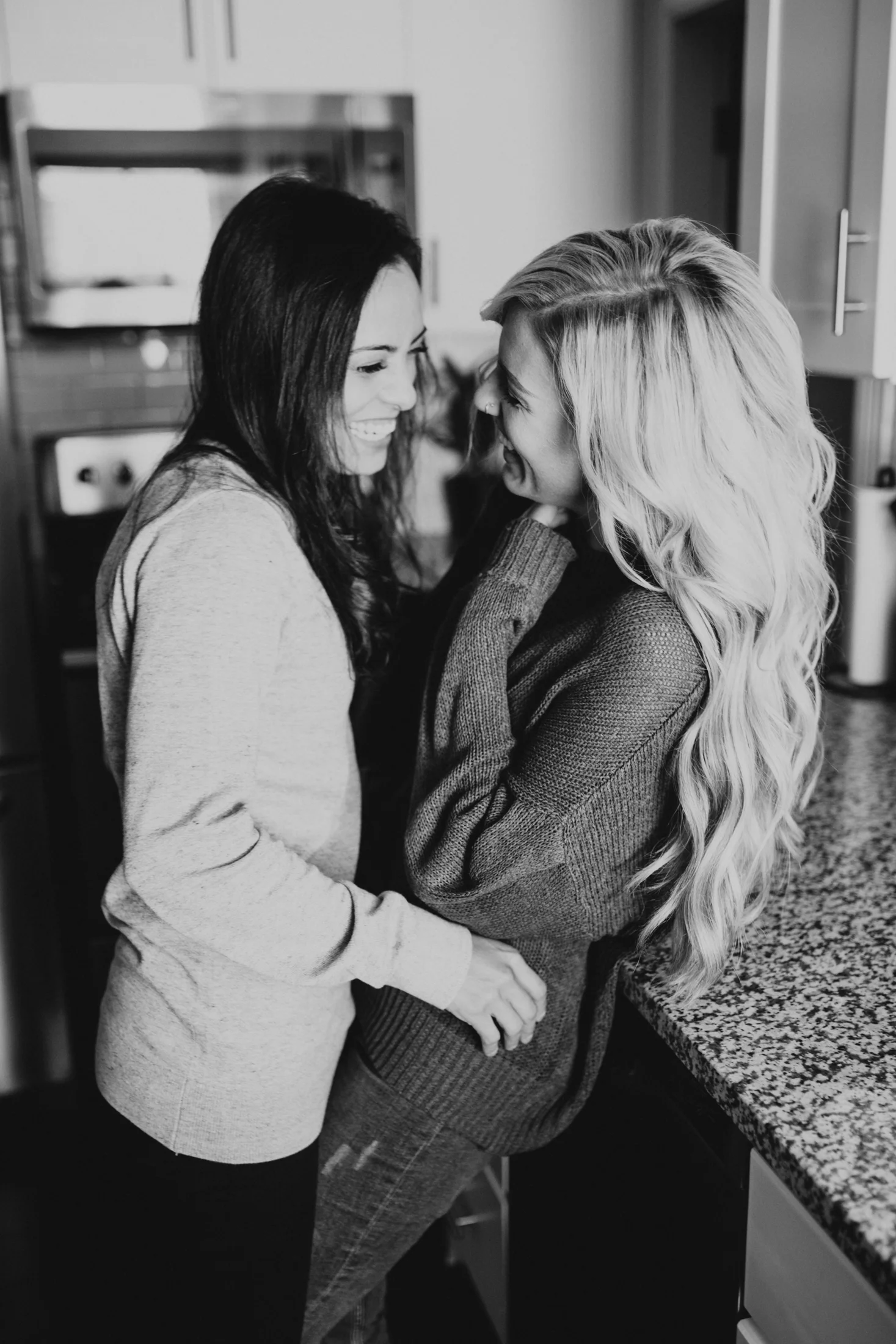at home engagement photos