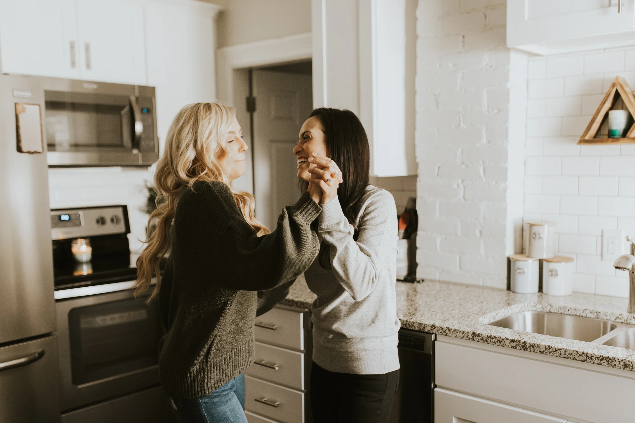 at home engagement photos