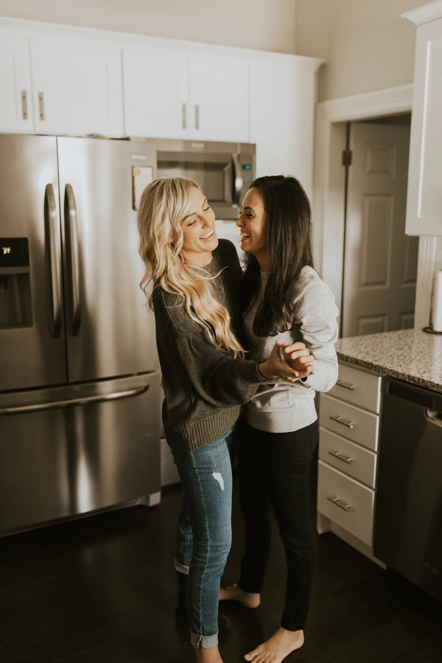 at home engagement photos