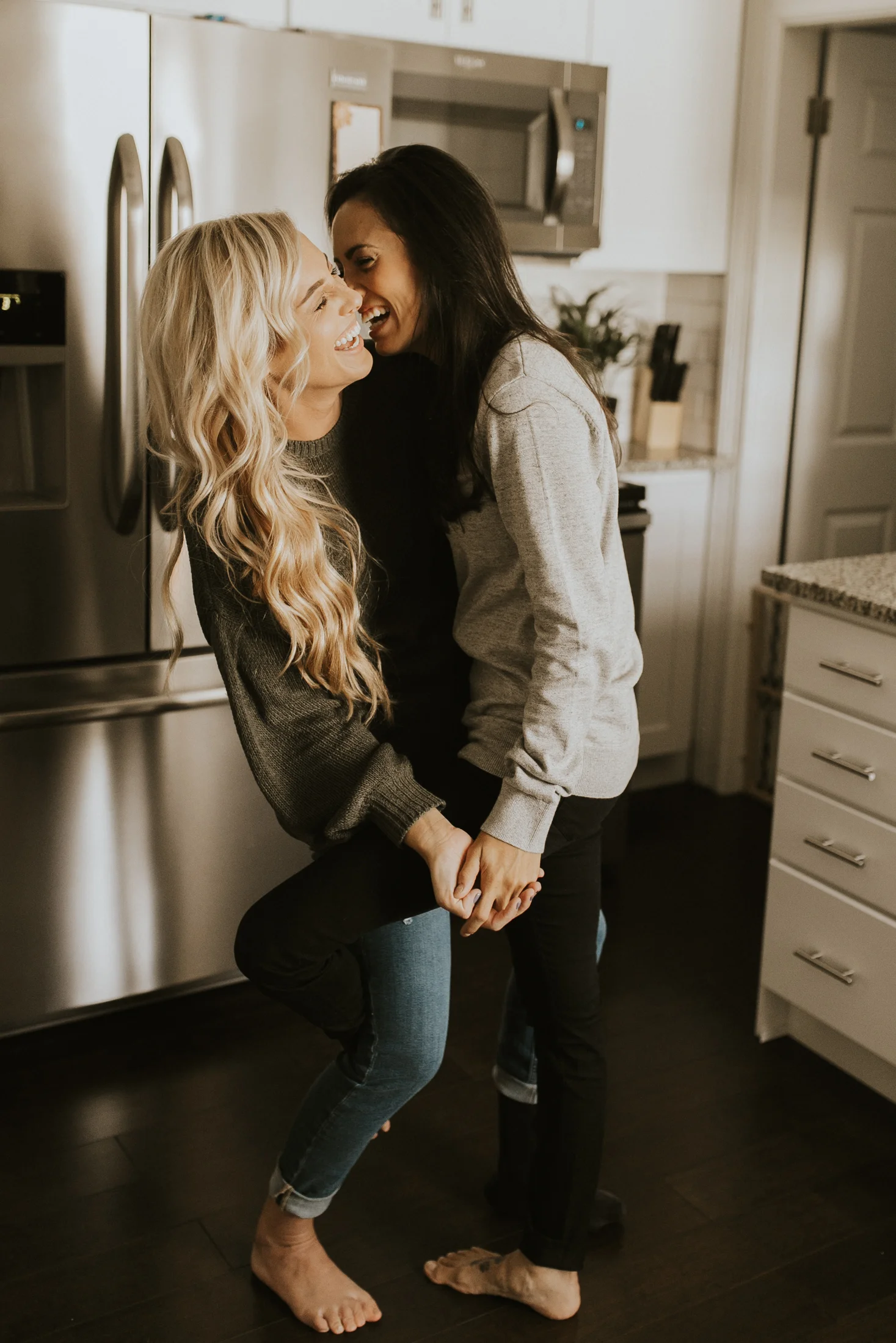 at home engagement photos