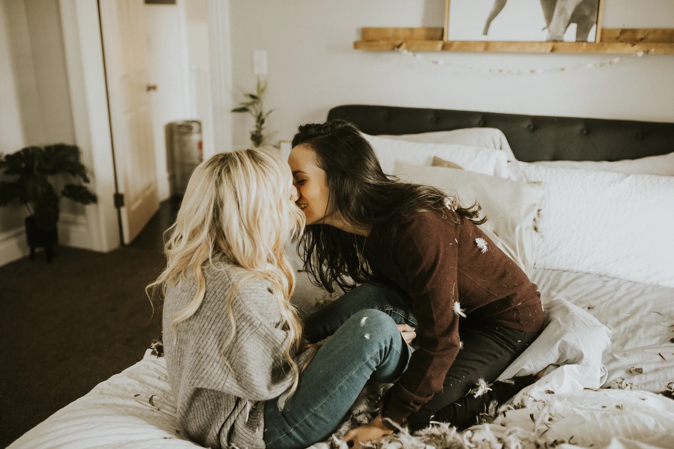 at home engagement photos