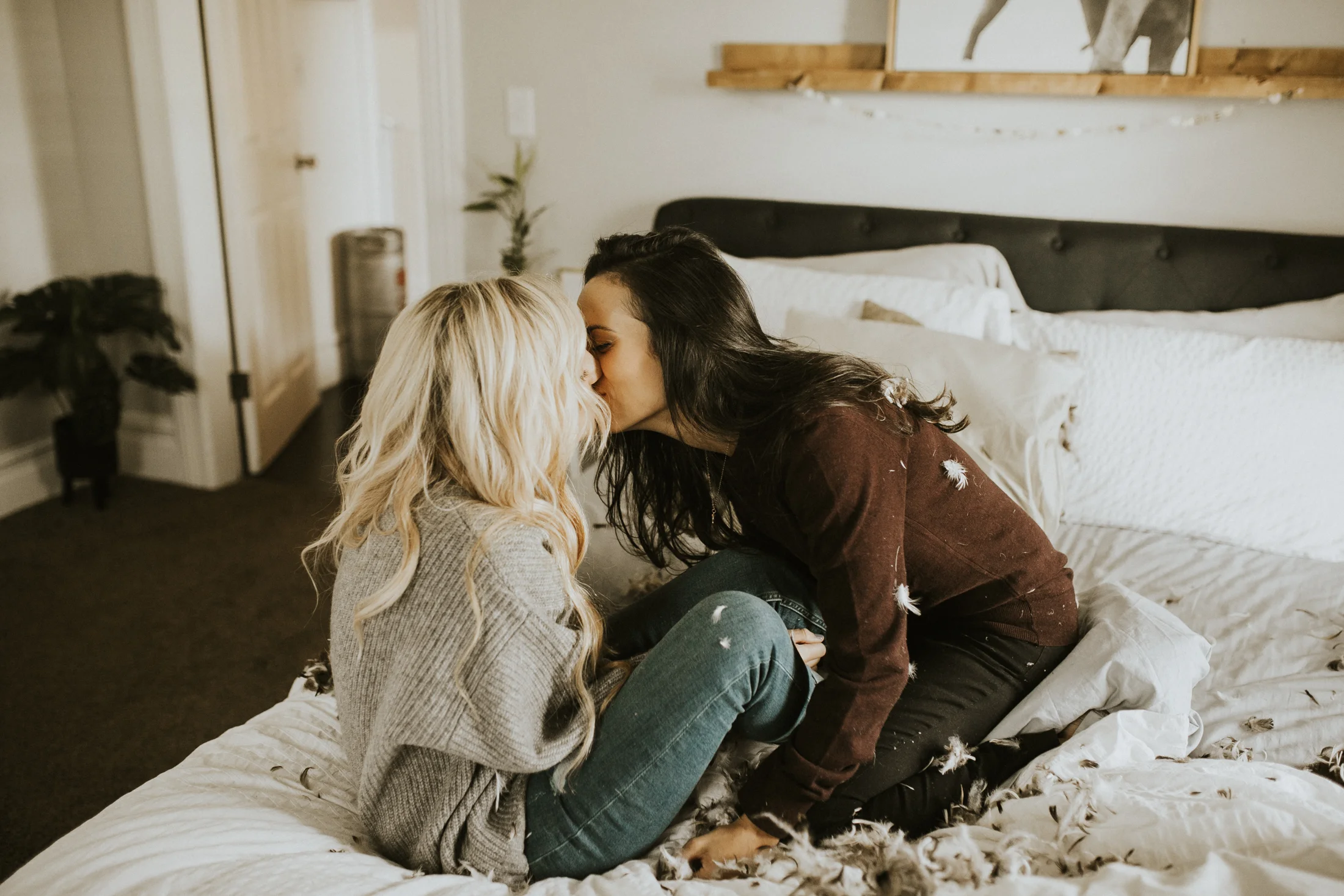at home engagement photos