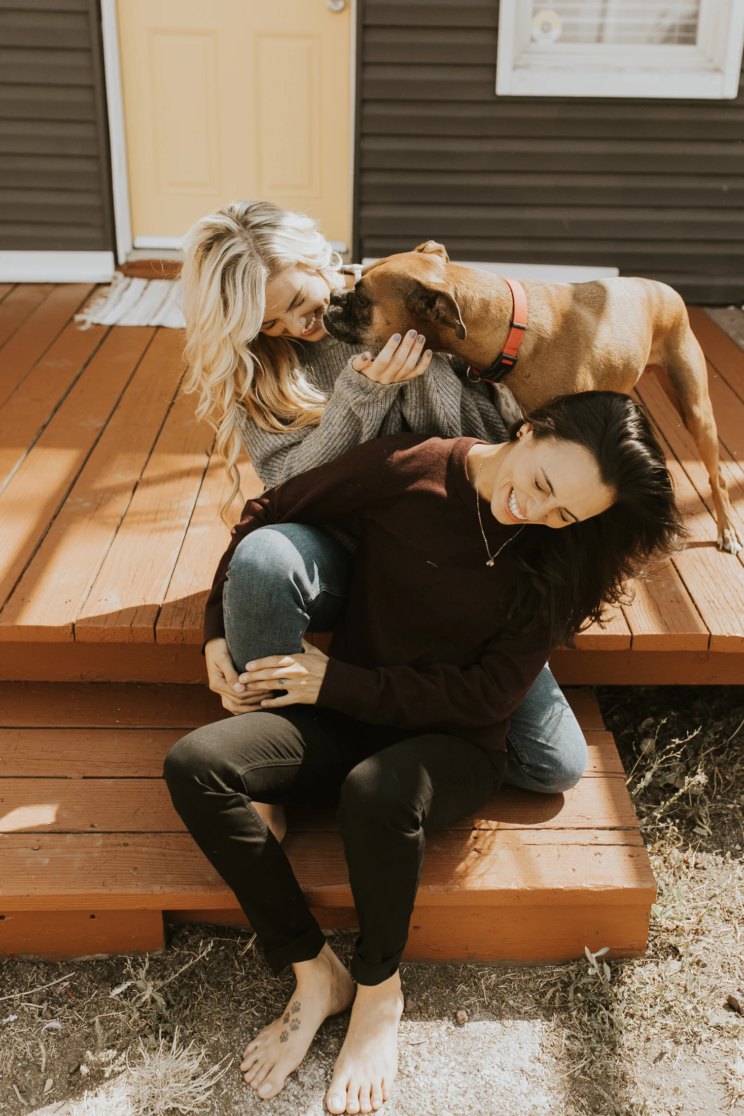 at home engagement photos