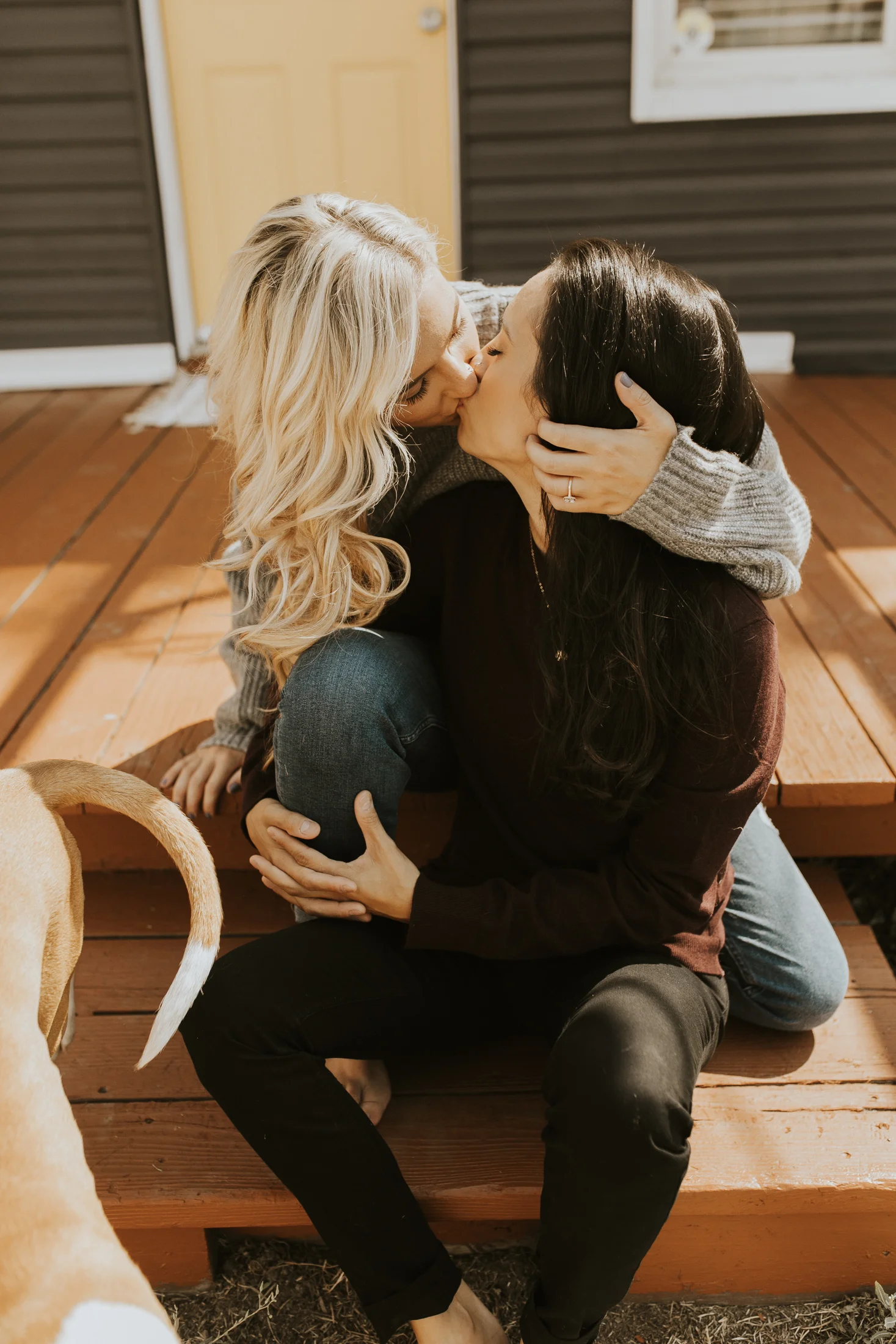 at home engagement photos