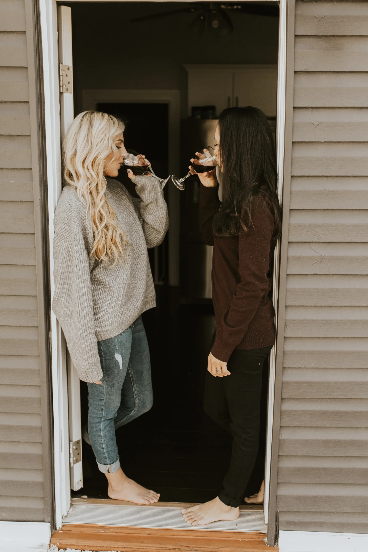 at home engagement photos