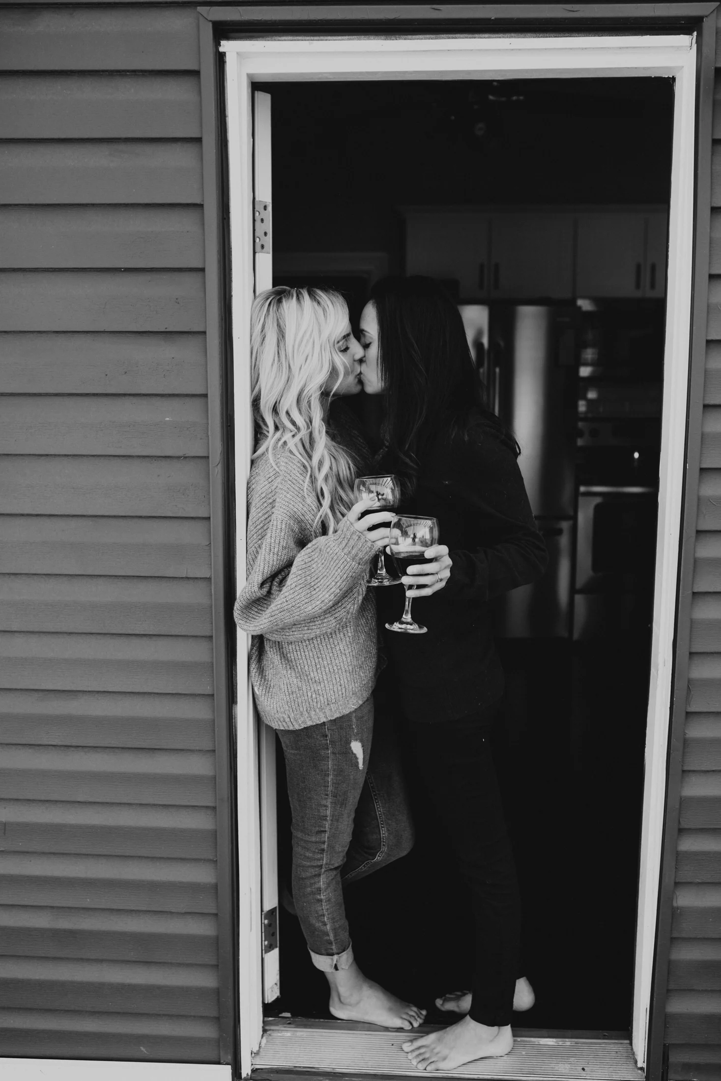 at home engagement photos