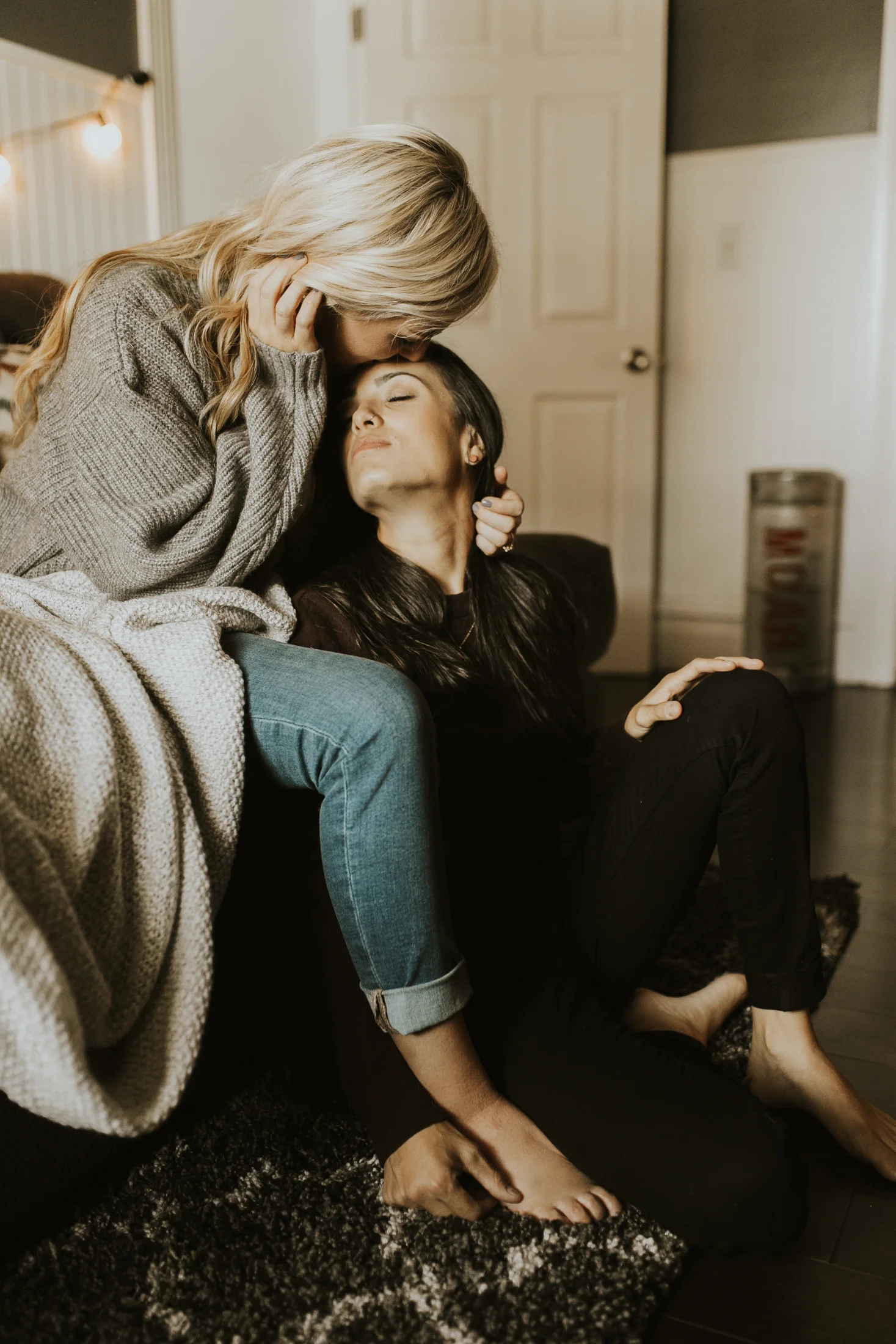 at home engagement photos