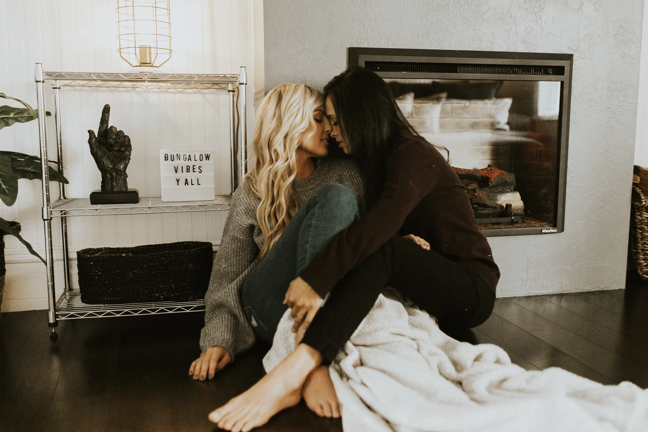 at home engagement photos