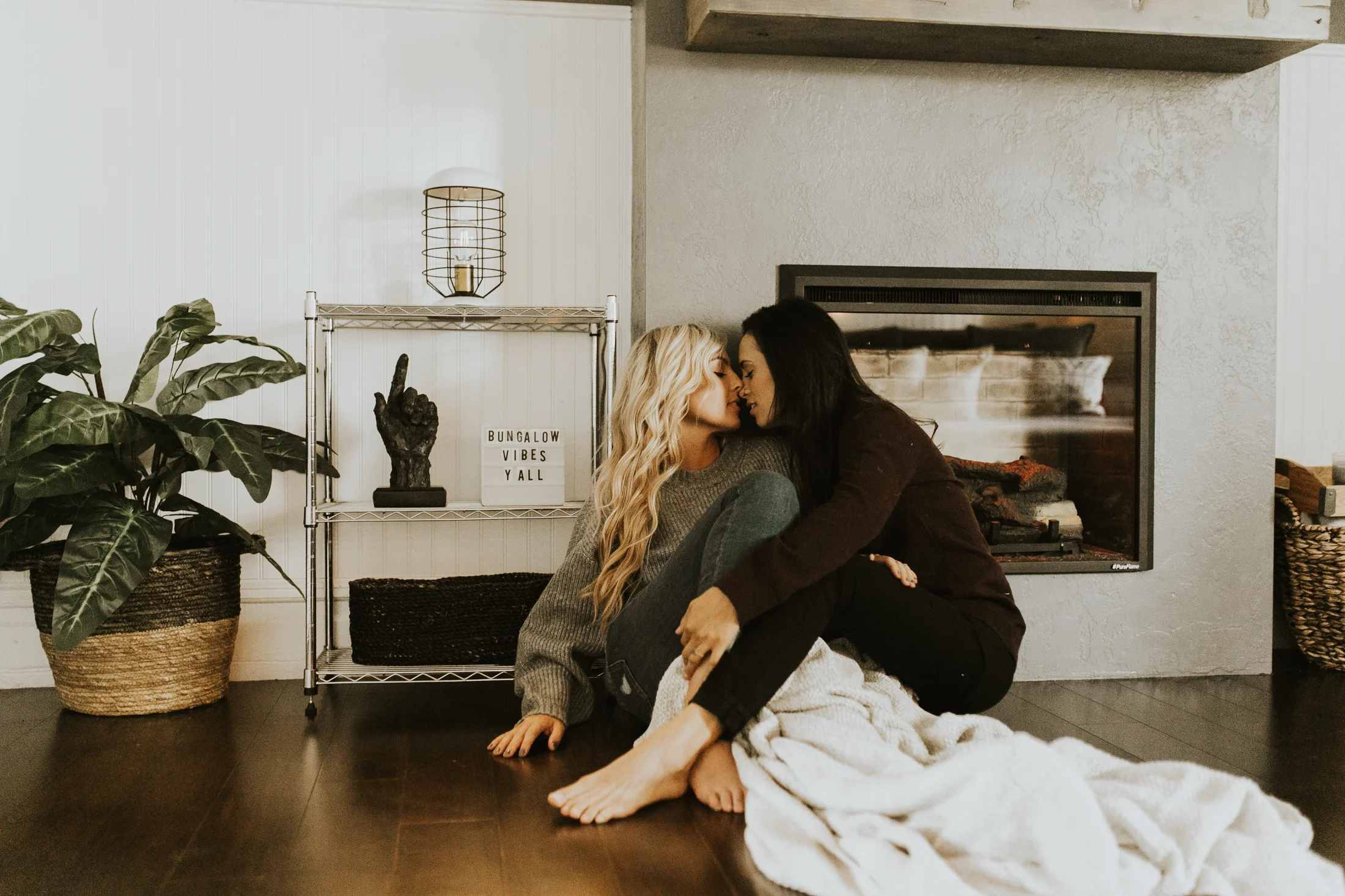 at home engagement photos