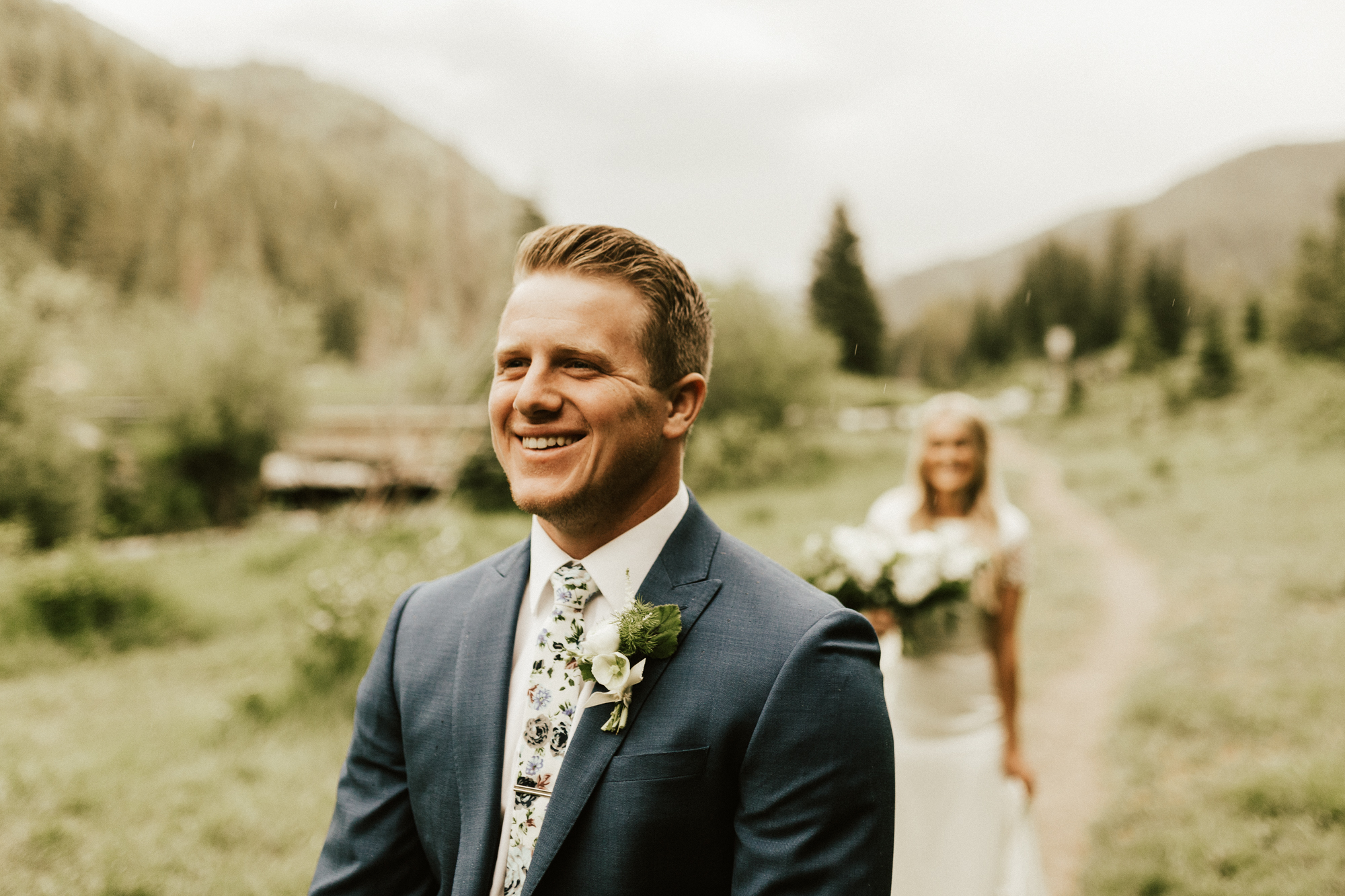 Mountain forest bridal photos