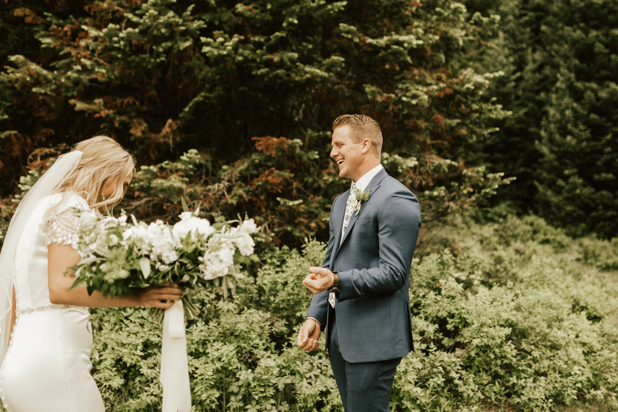 Mountain forest bridal photos