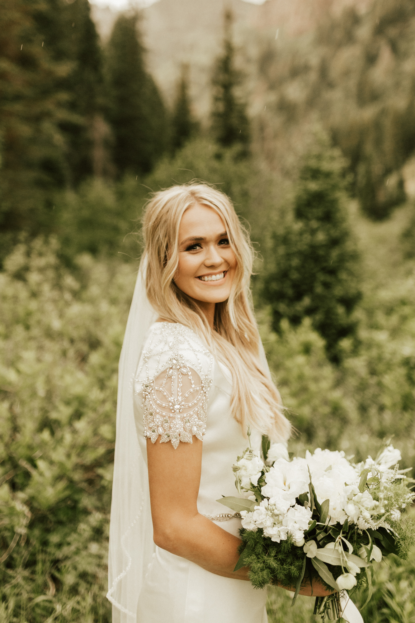 mountain forest bridal photos