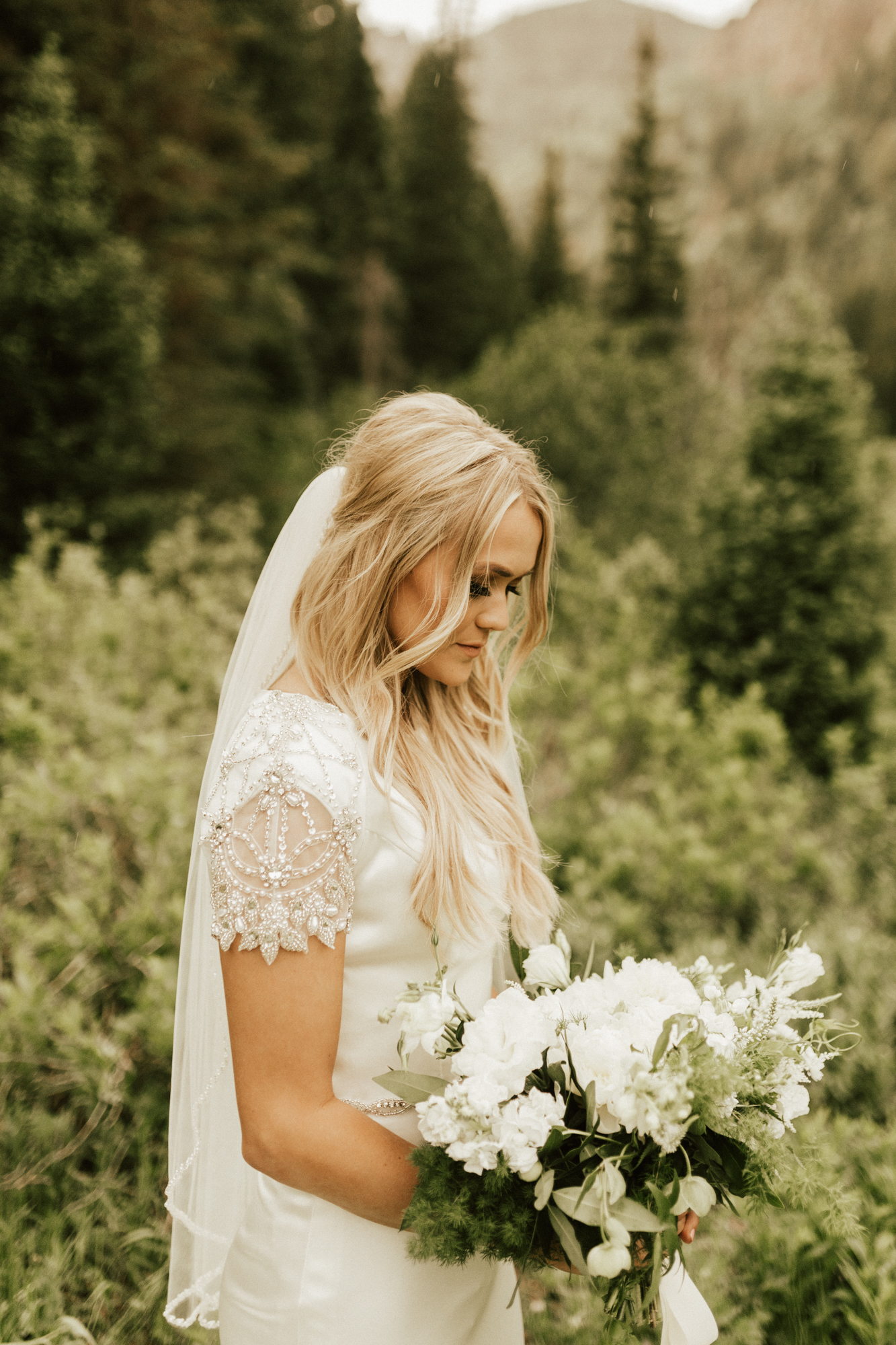mountain forest bridal photos