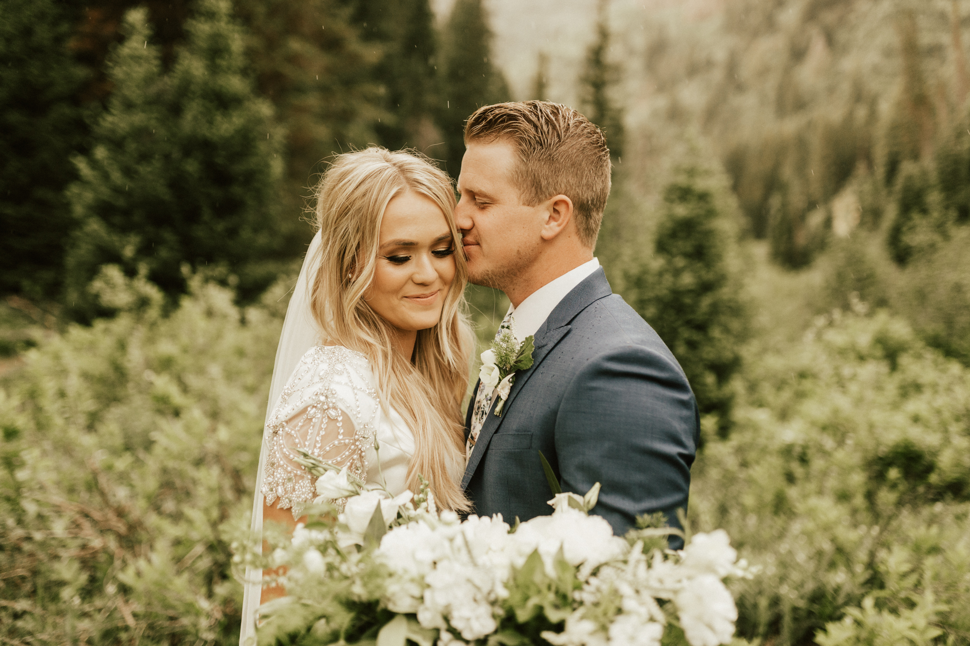 Mountain forest bridal photos
