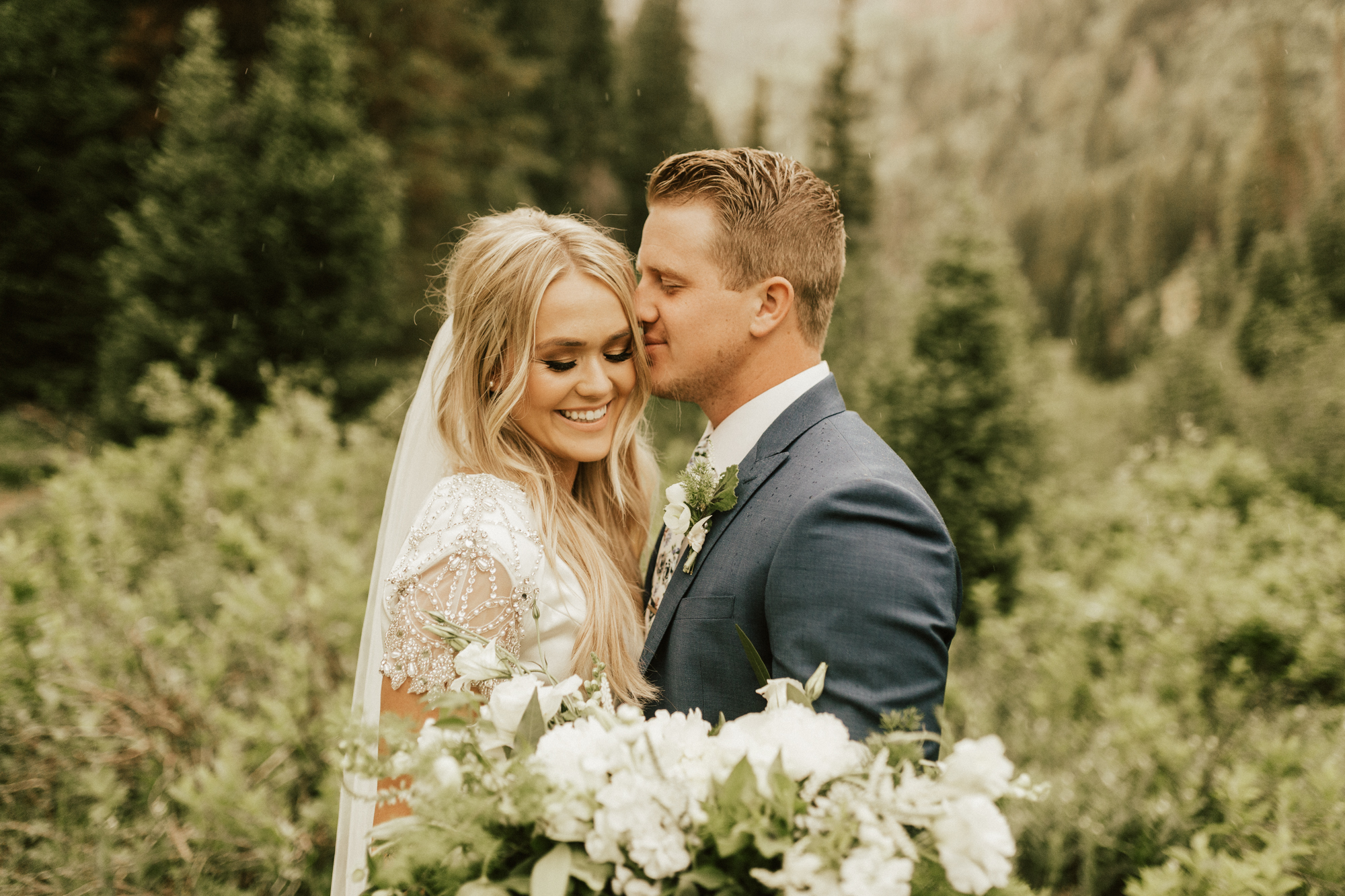Mountain forest bridal photos