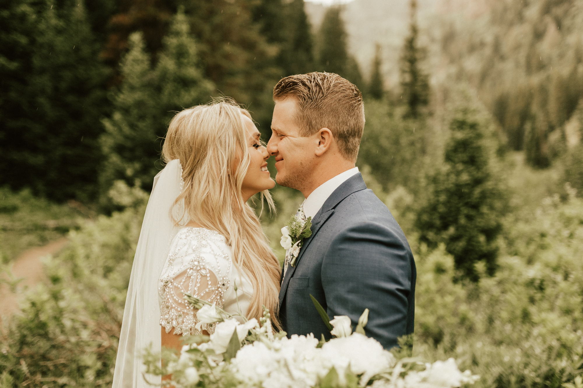 mountain forest bridal photos