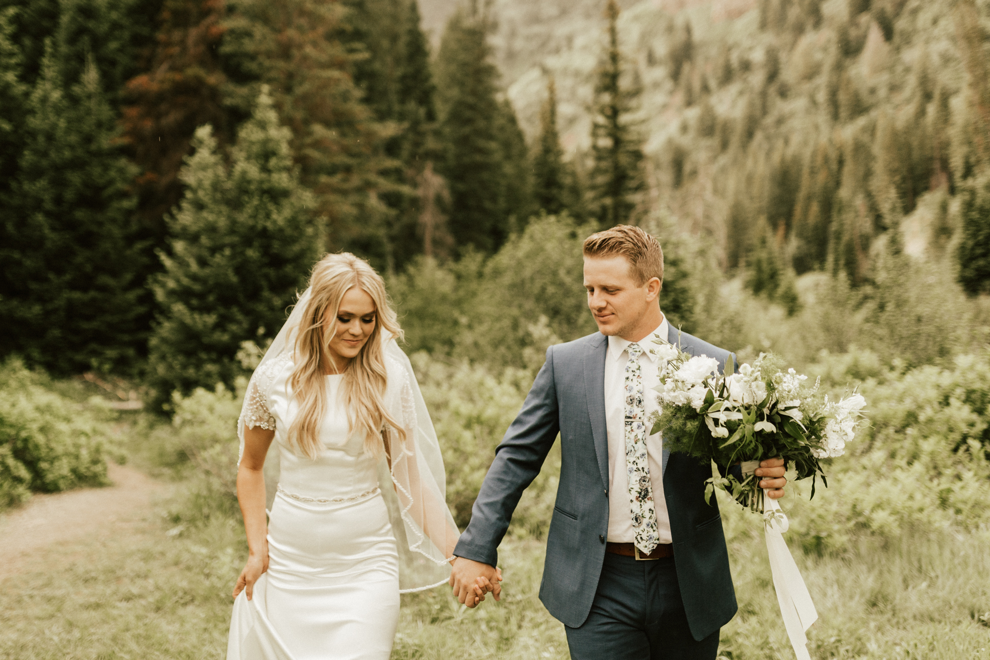 mountain forest bridal photos