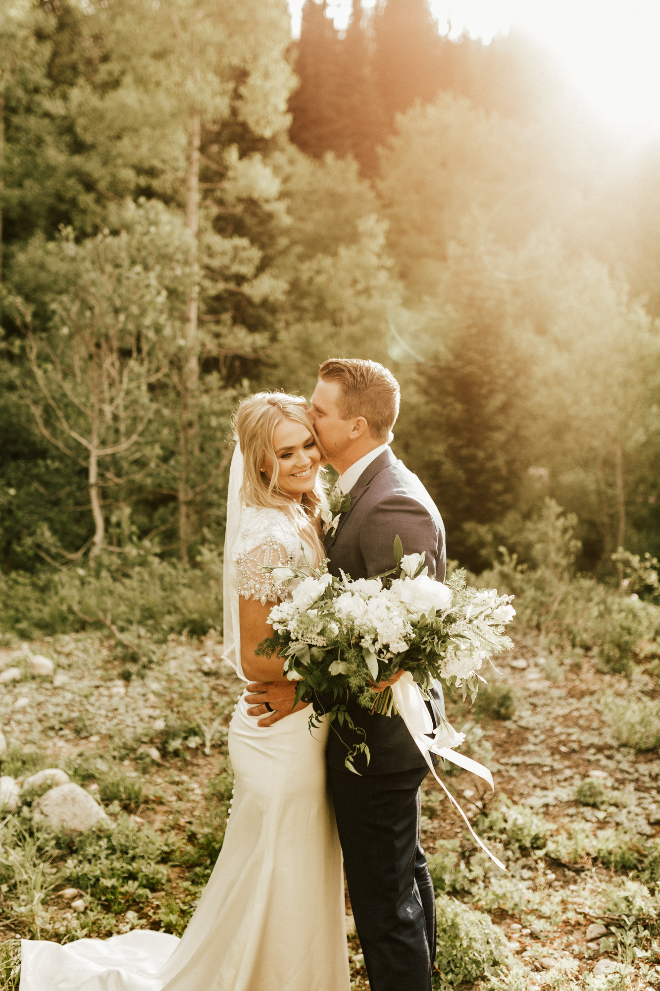 mountain forest bridal photos