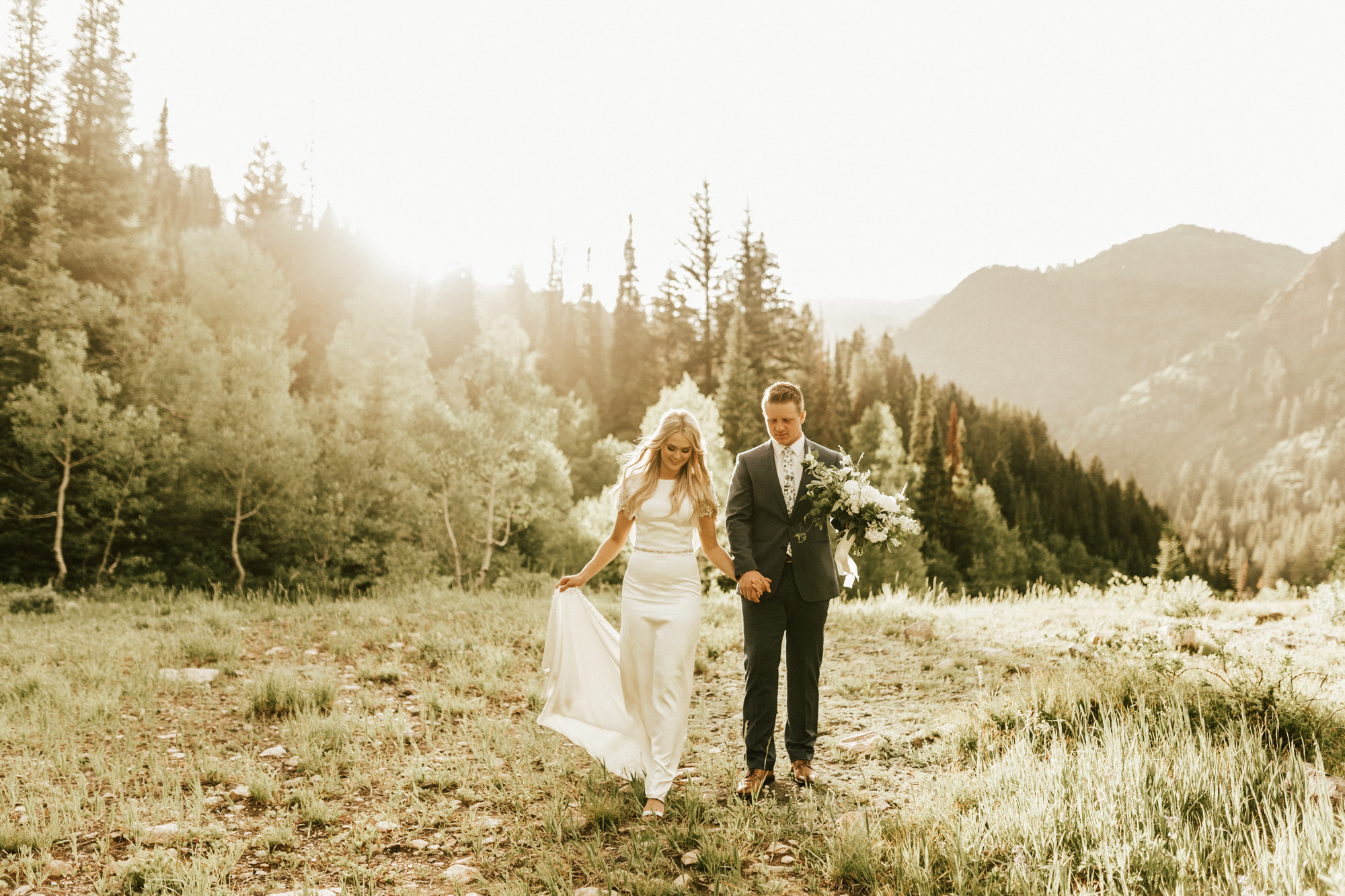 mountain forest bridal photos