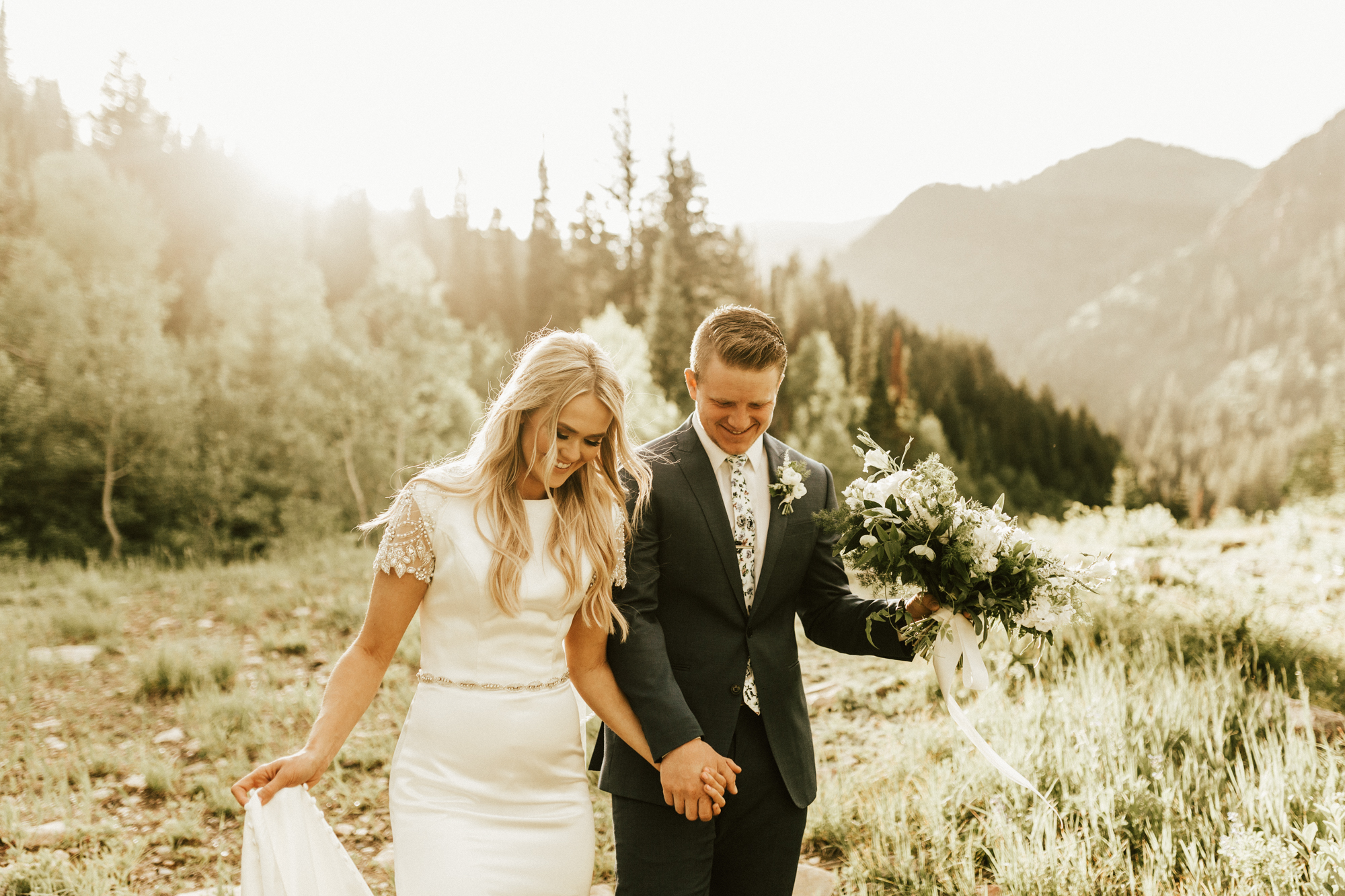 mountain forest bridal photos