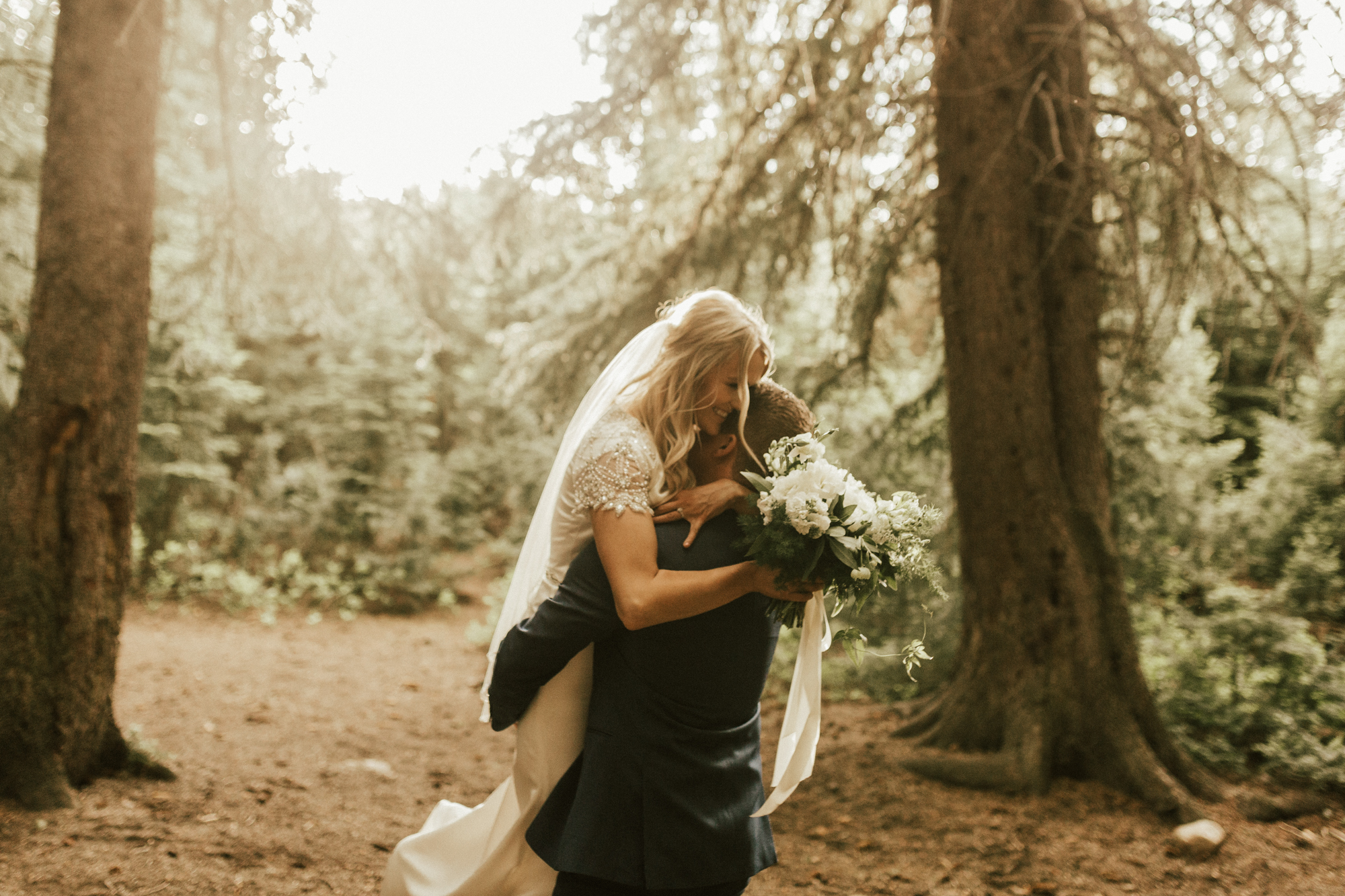 mountain forest bridal photos