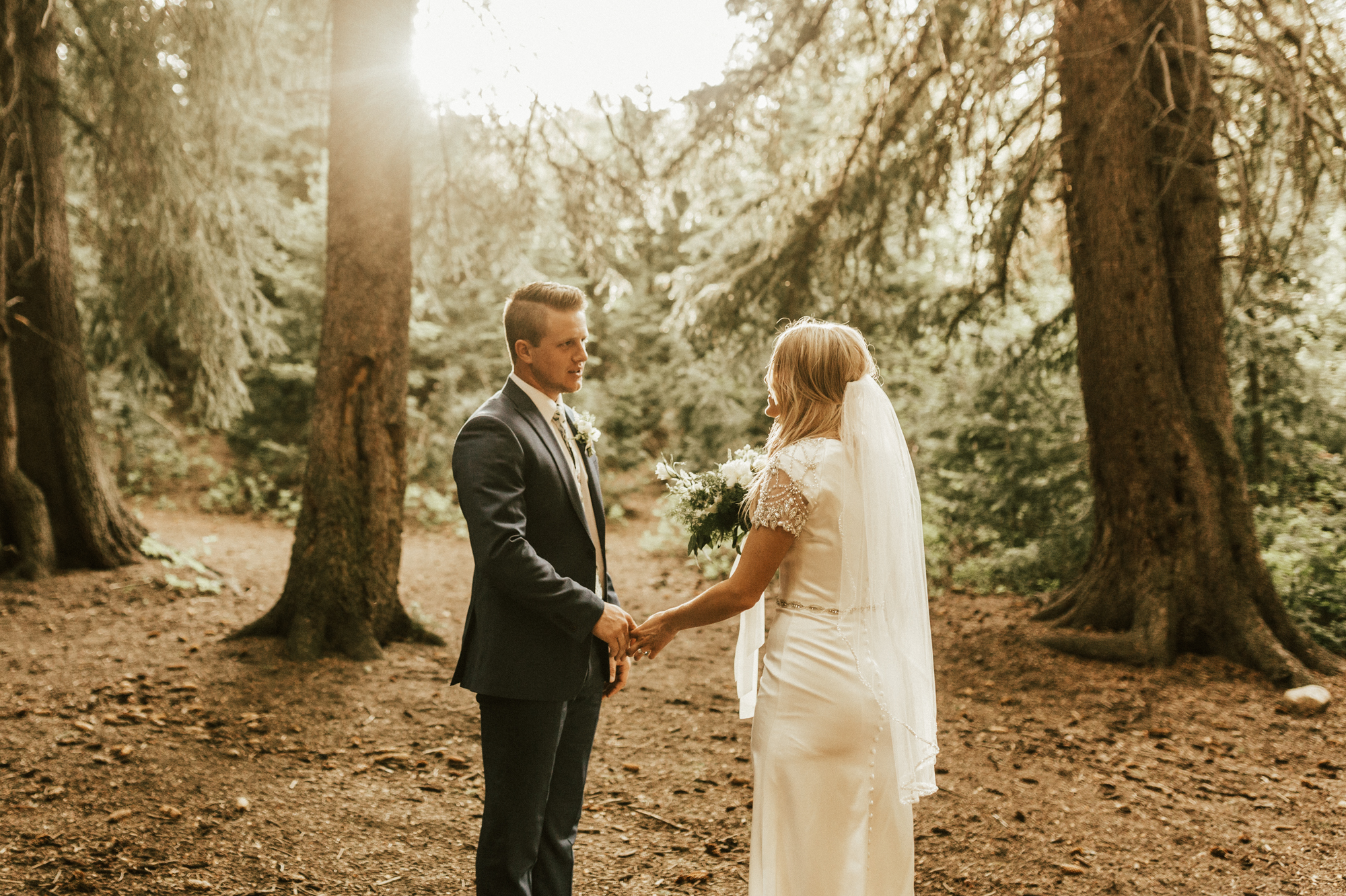 mountain forest bridal photos