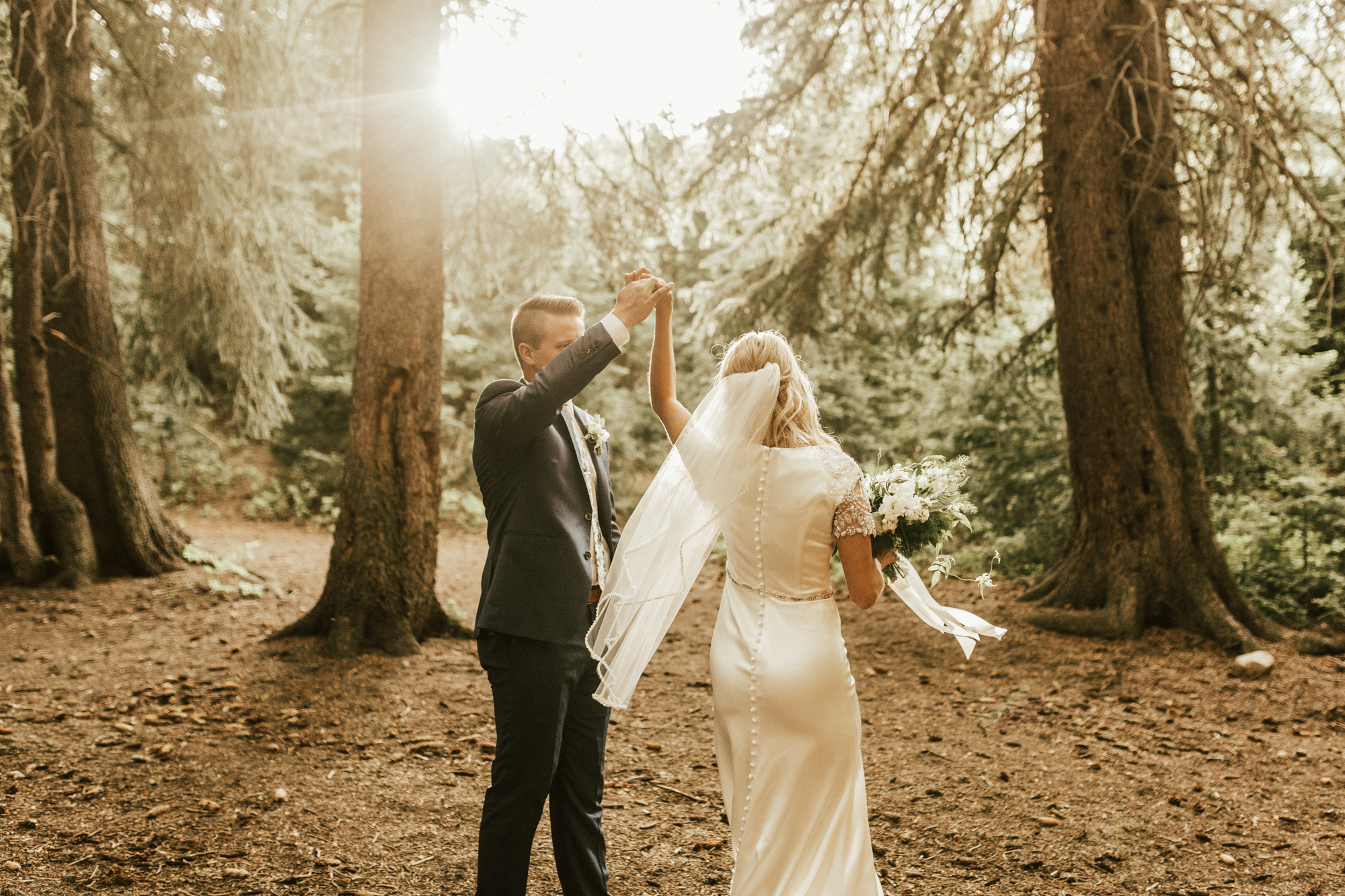 mountain forest bridal photos