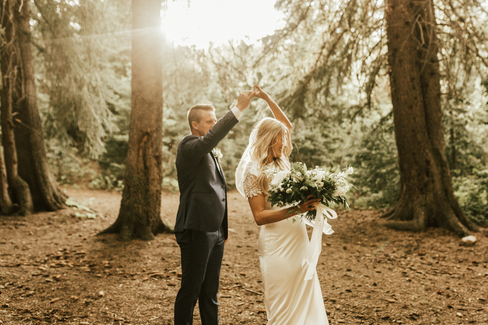 mountain forest bridal photos