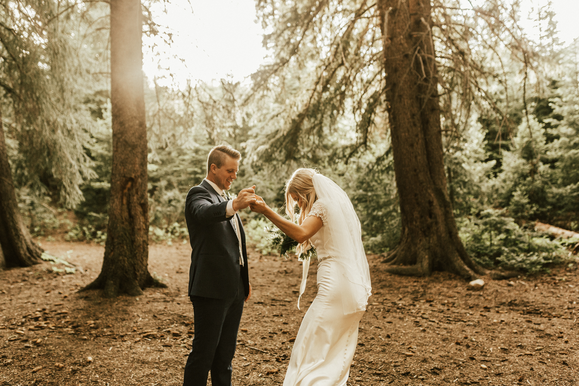 mountain forest bridal photos