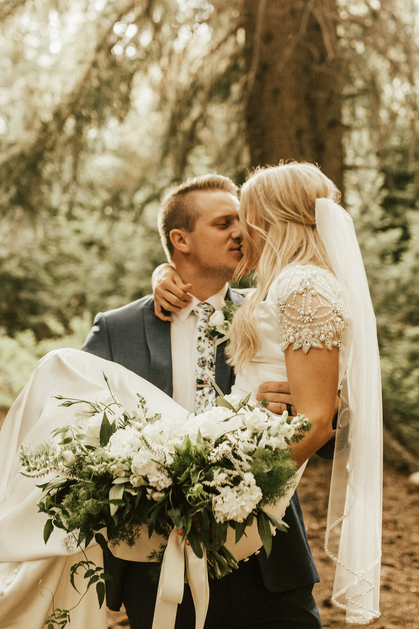 mountain forest bridal photos