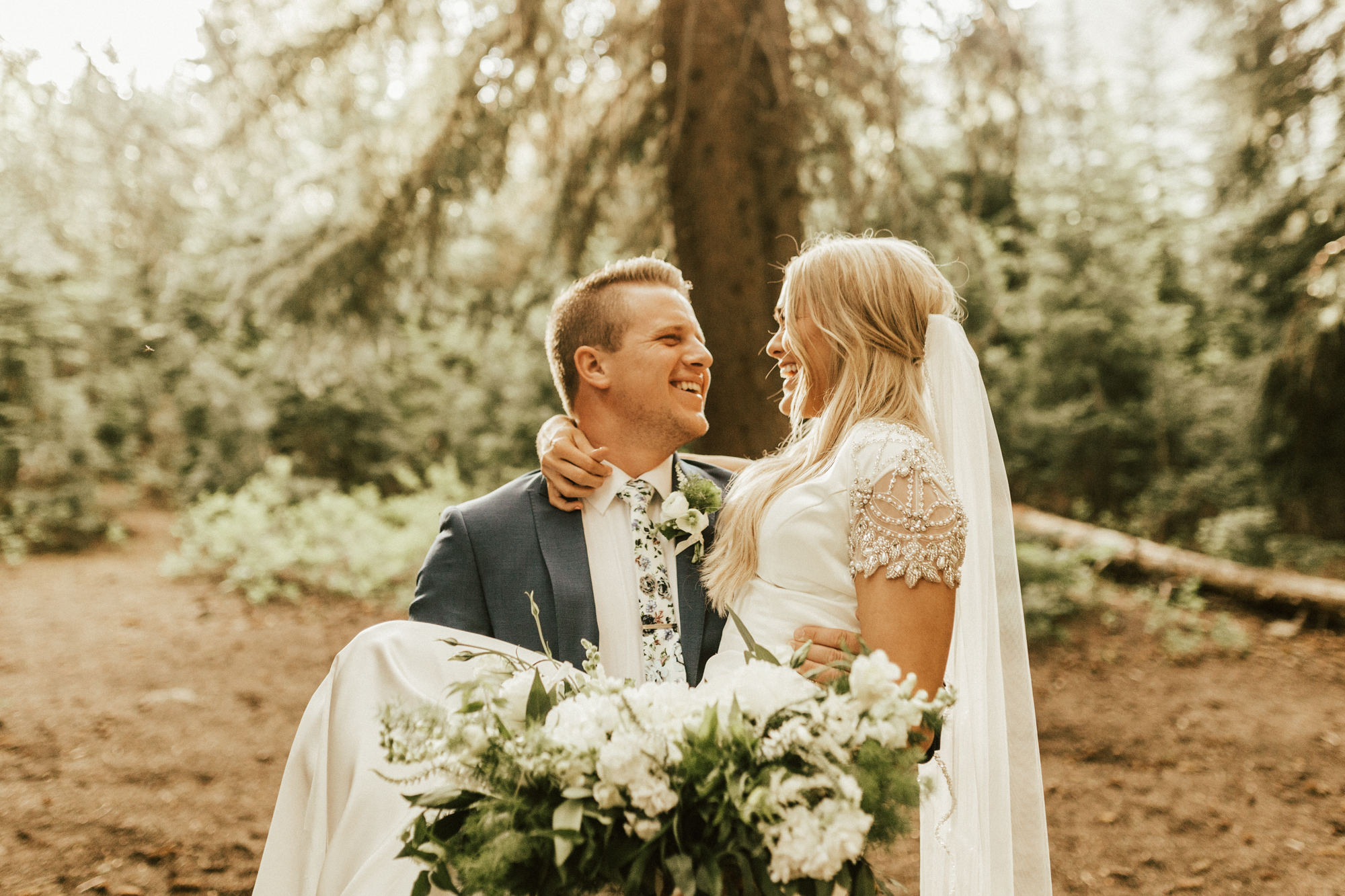 mountain forest bridal photos