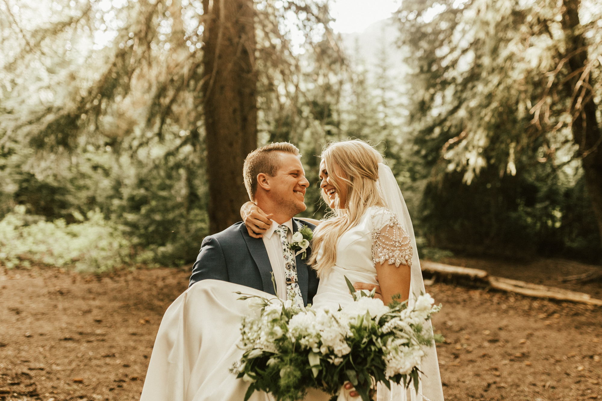 mountain forest bridal photos