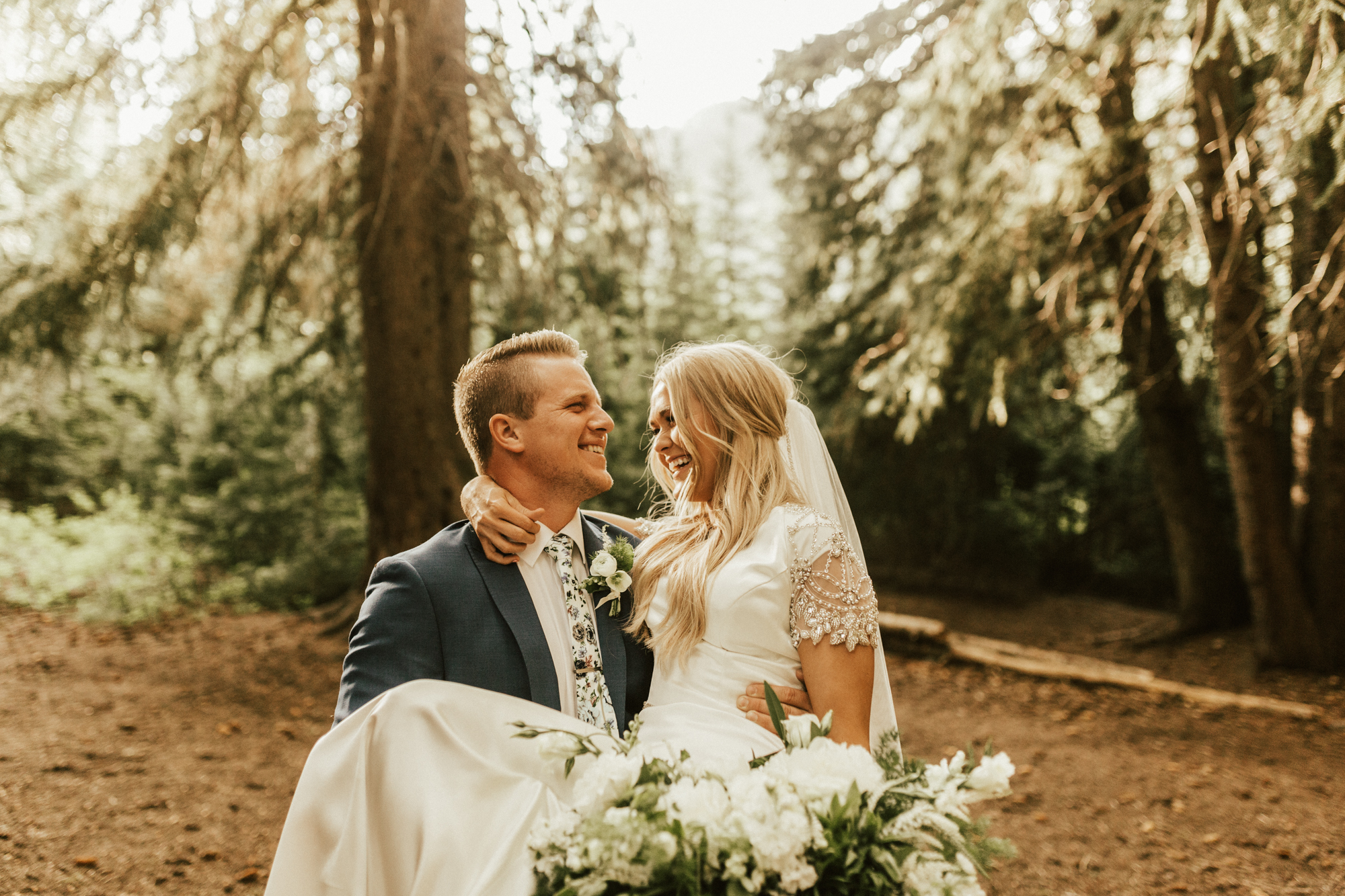 mountain forest bridal photos