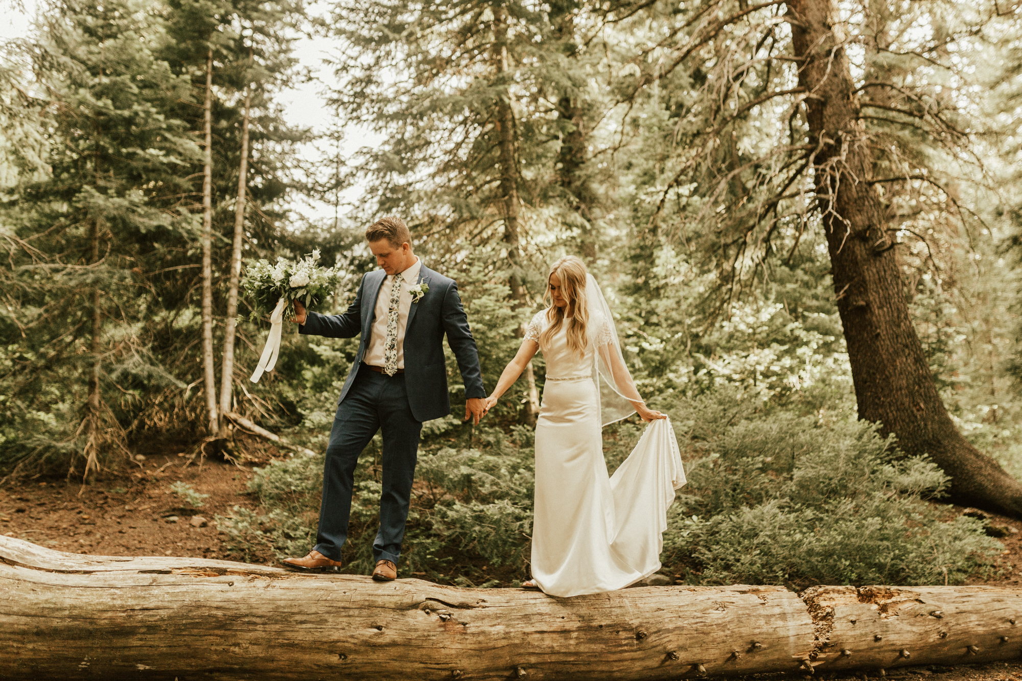 mountain forest bridal photos