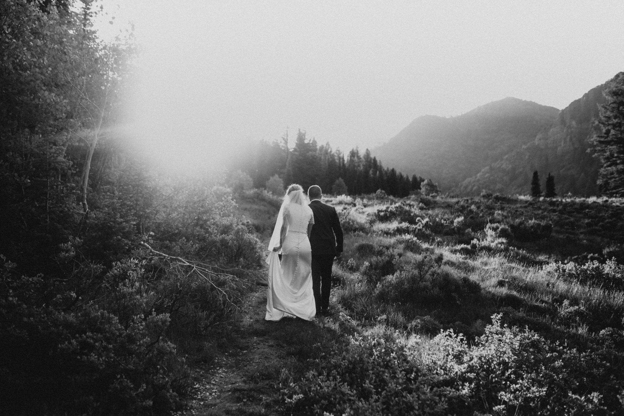 mountain forest bridal photos