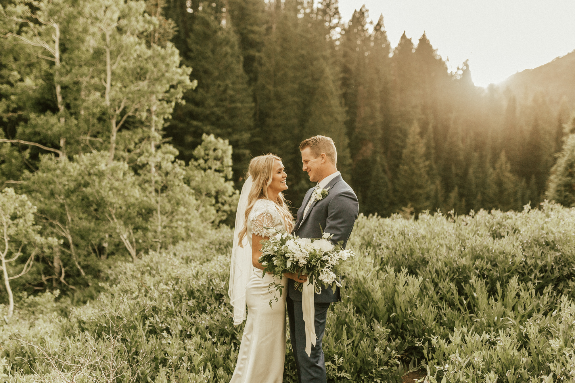mountain forest bridal photos